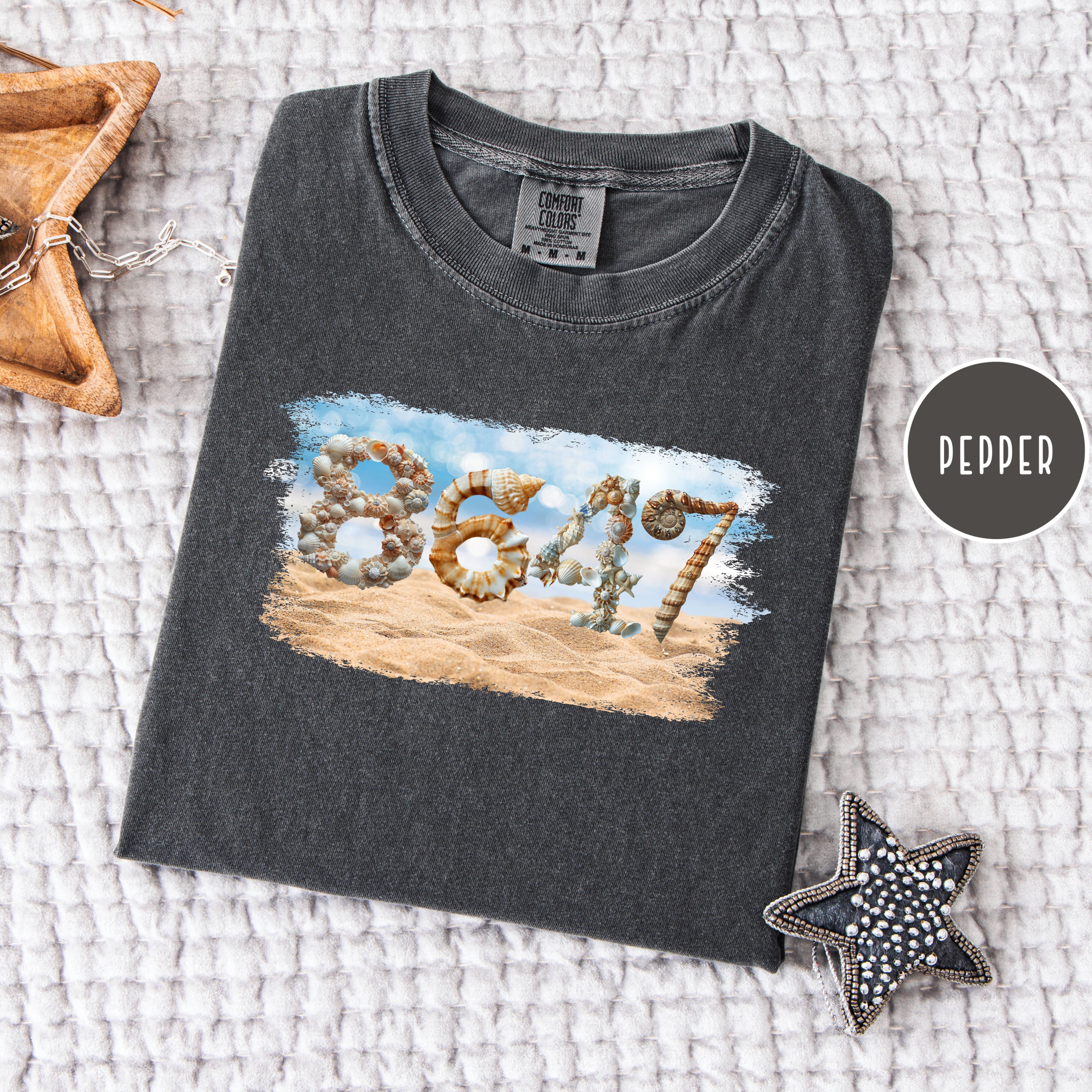 Subtle Anti Trump 8647 Seashells at the Beach Comfort Colors Tee