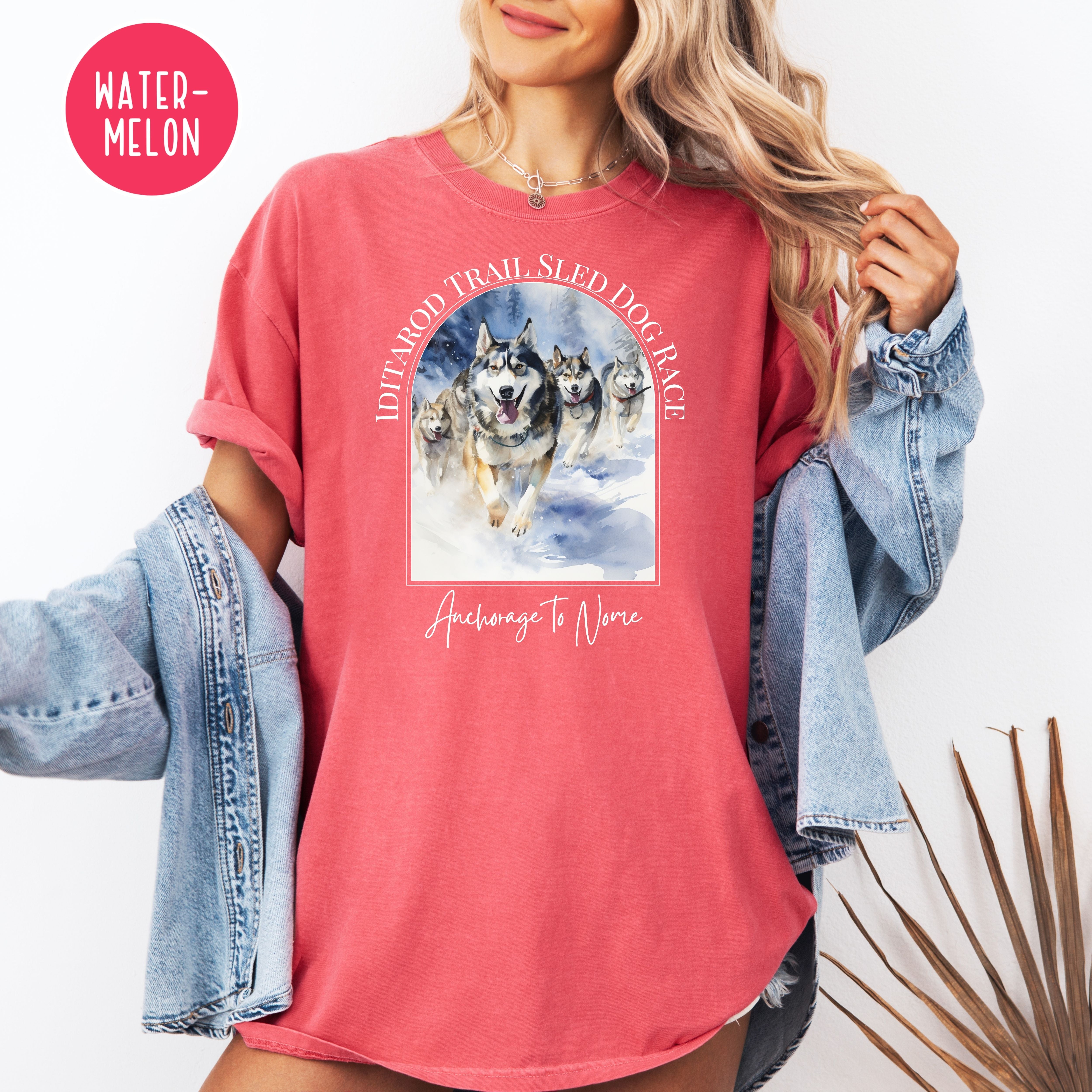 Iditarod Dog Race Comfort Colors T-Shirt, Alaskan Huskies Shirt