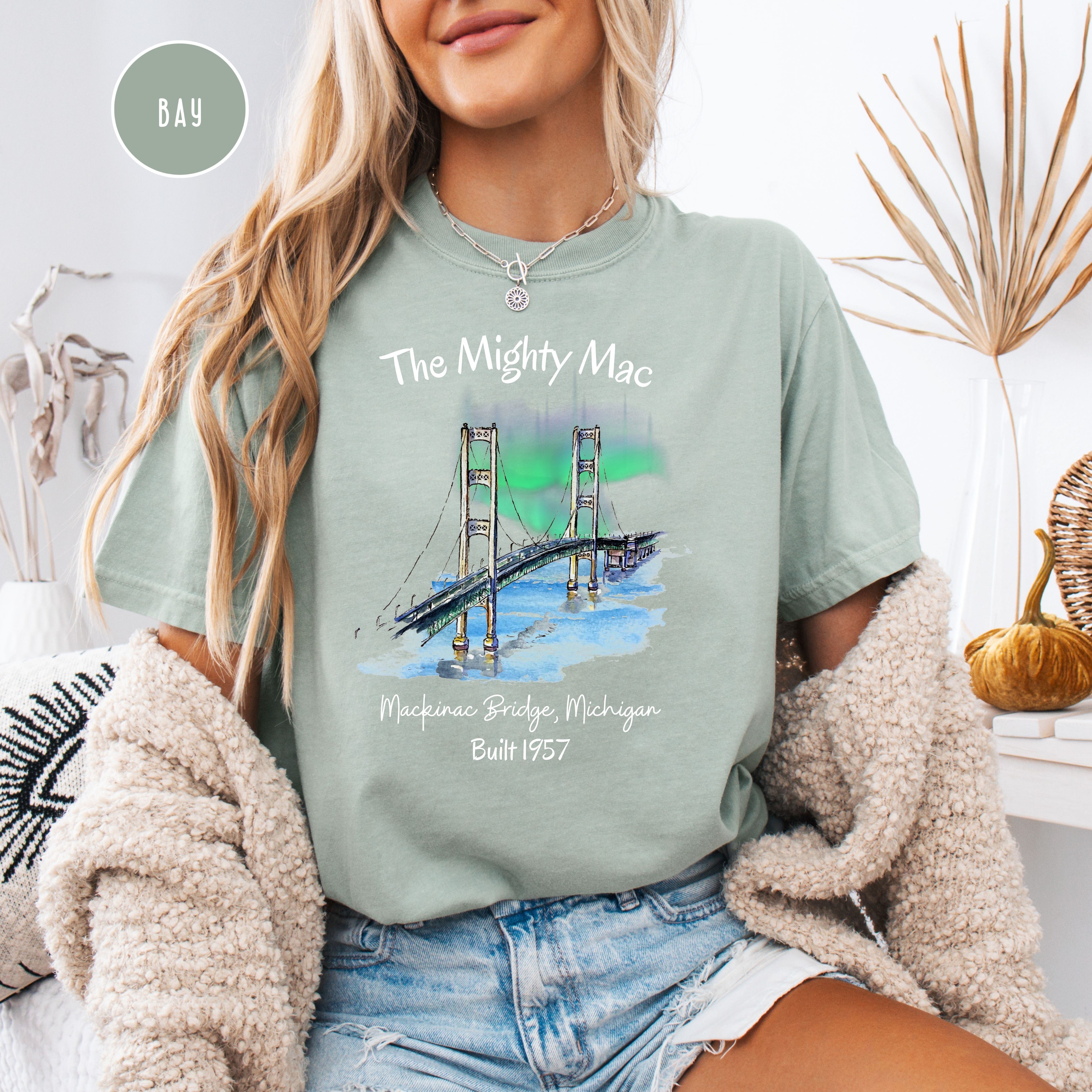 Northern Lights Over Mackinac Bridge Comfort Colors® Tee