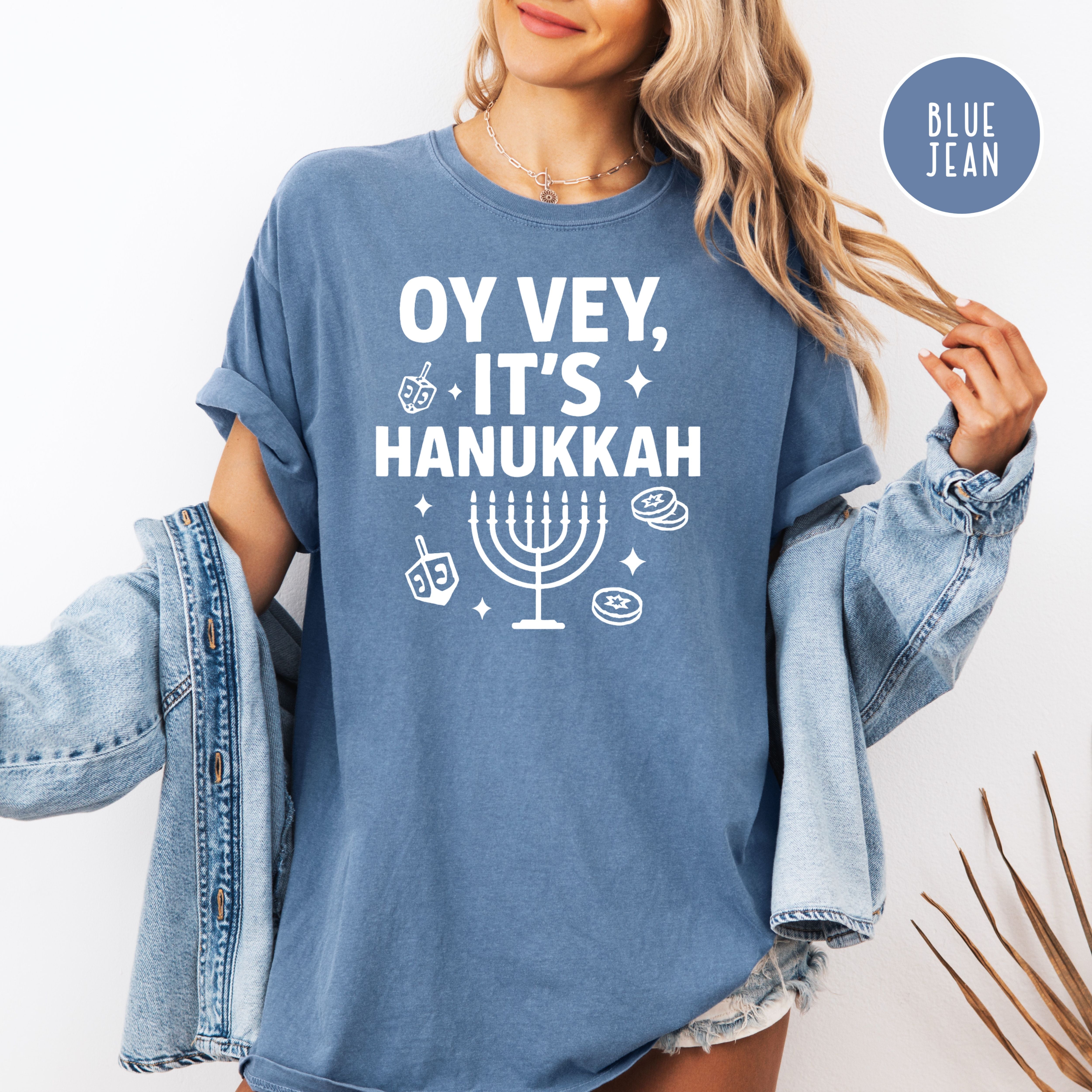 Oy Vey It's Hanukkah Comfort Colors Unisex Tee