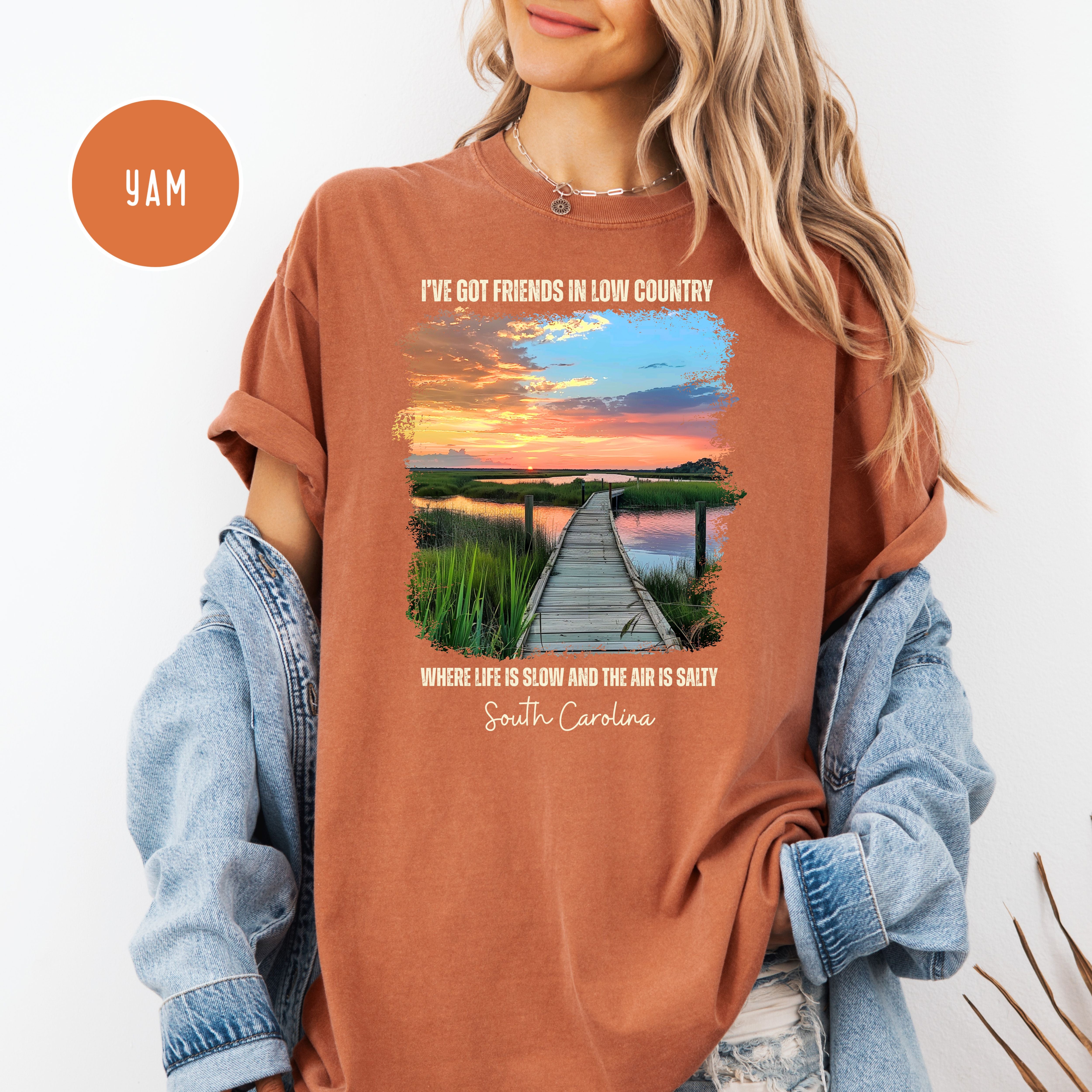 South Carolina Lowcountry Sunset Comfort Colors Tee