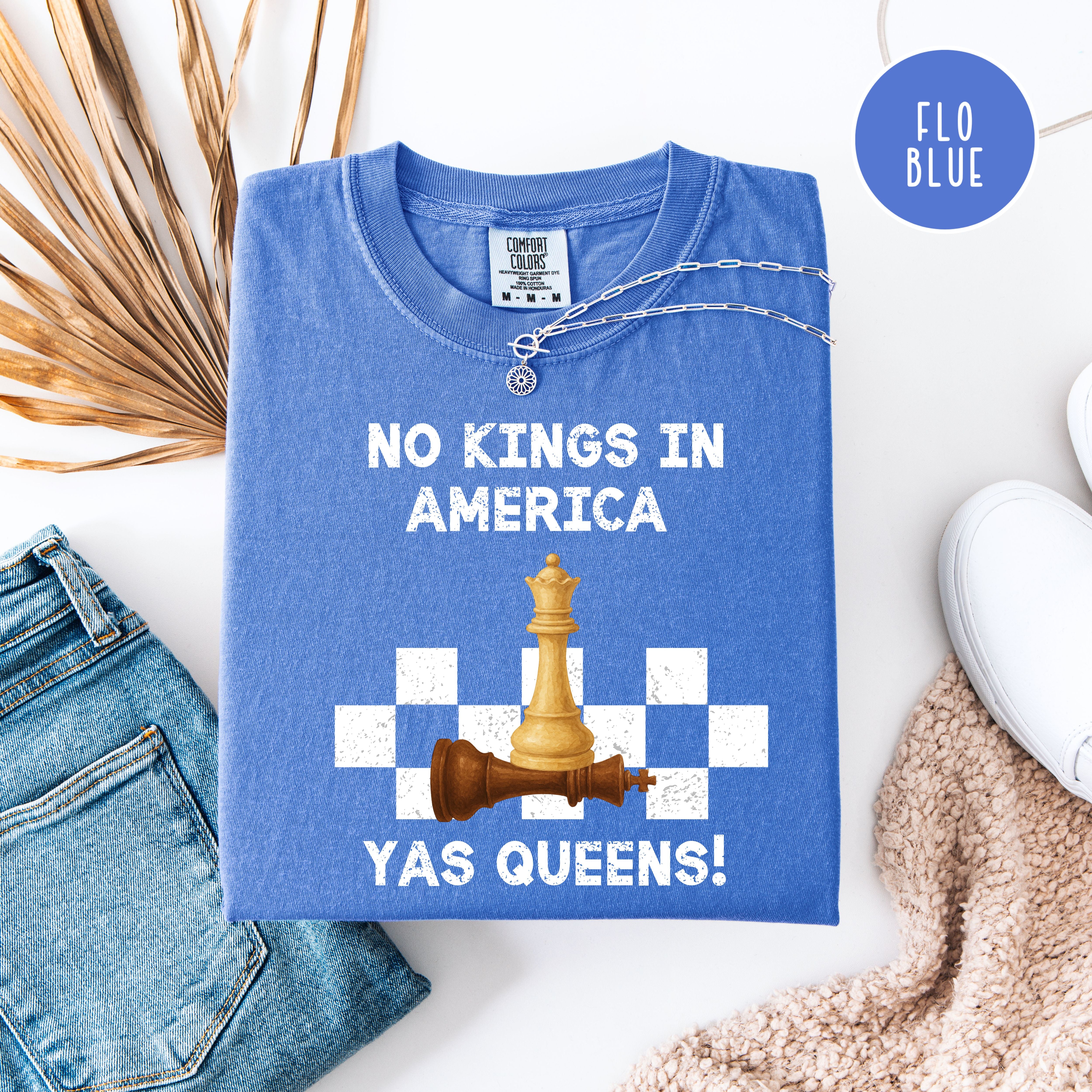 Funny No Kings Protest Comfort Colors Gift Shirt for Chess Lovers