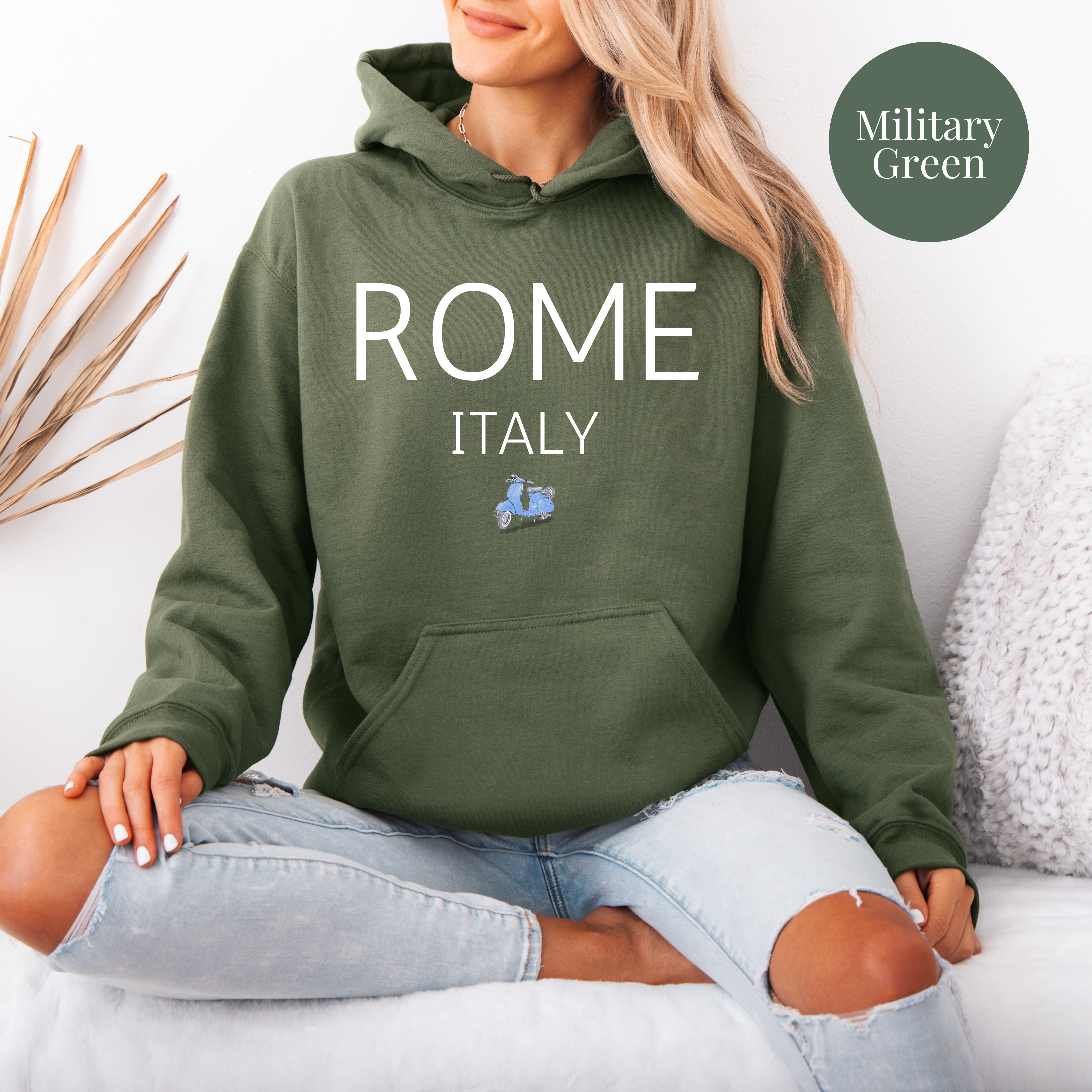 Rome Italy Vespa Unisex Pullover Hoodie, Italy Vacation Gift, Traveler Gift