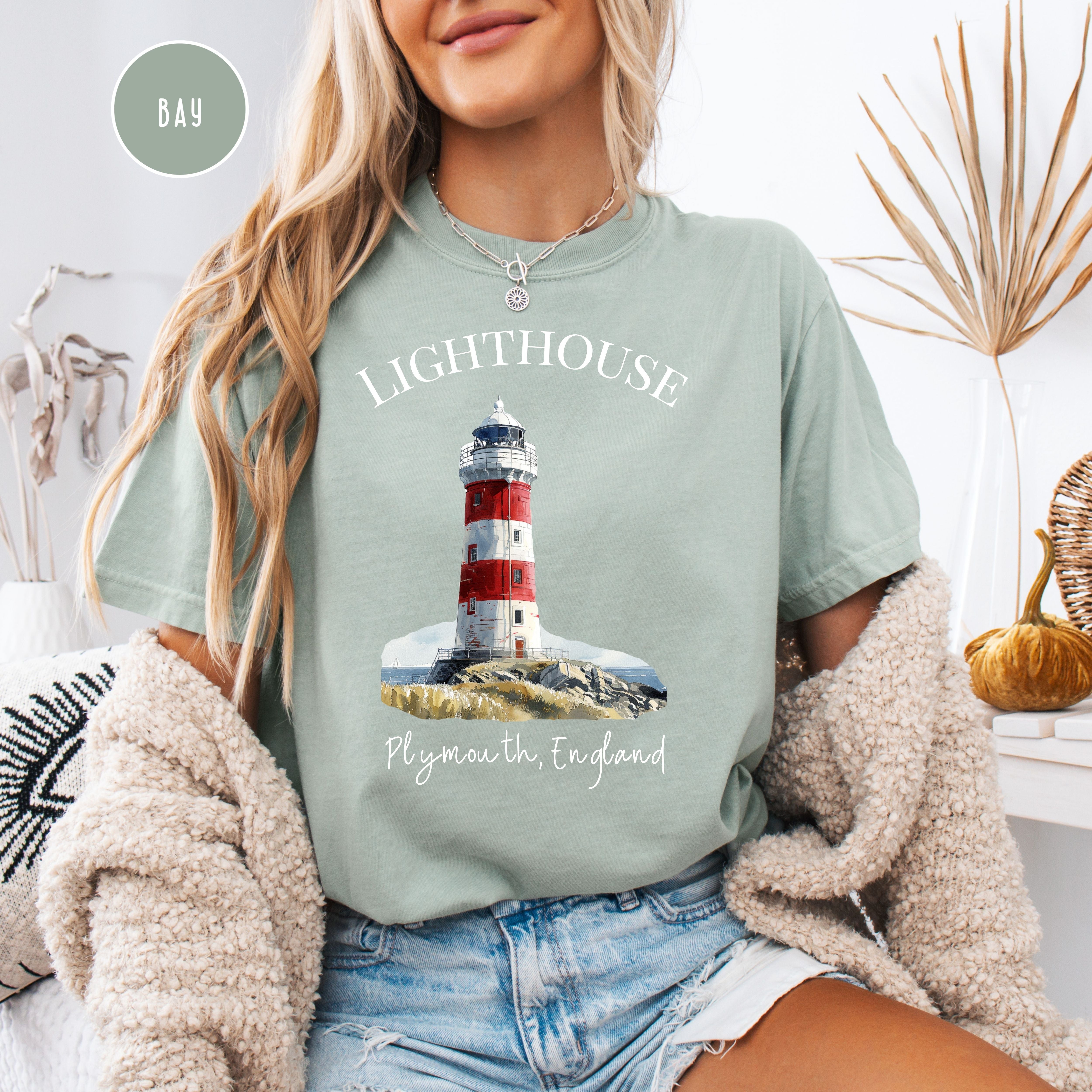 Plymouth England Lighthouse Comfort Colors® Tee