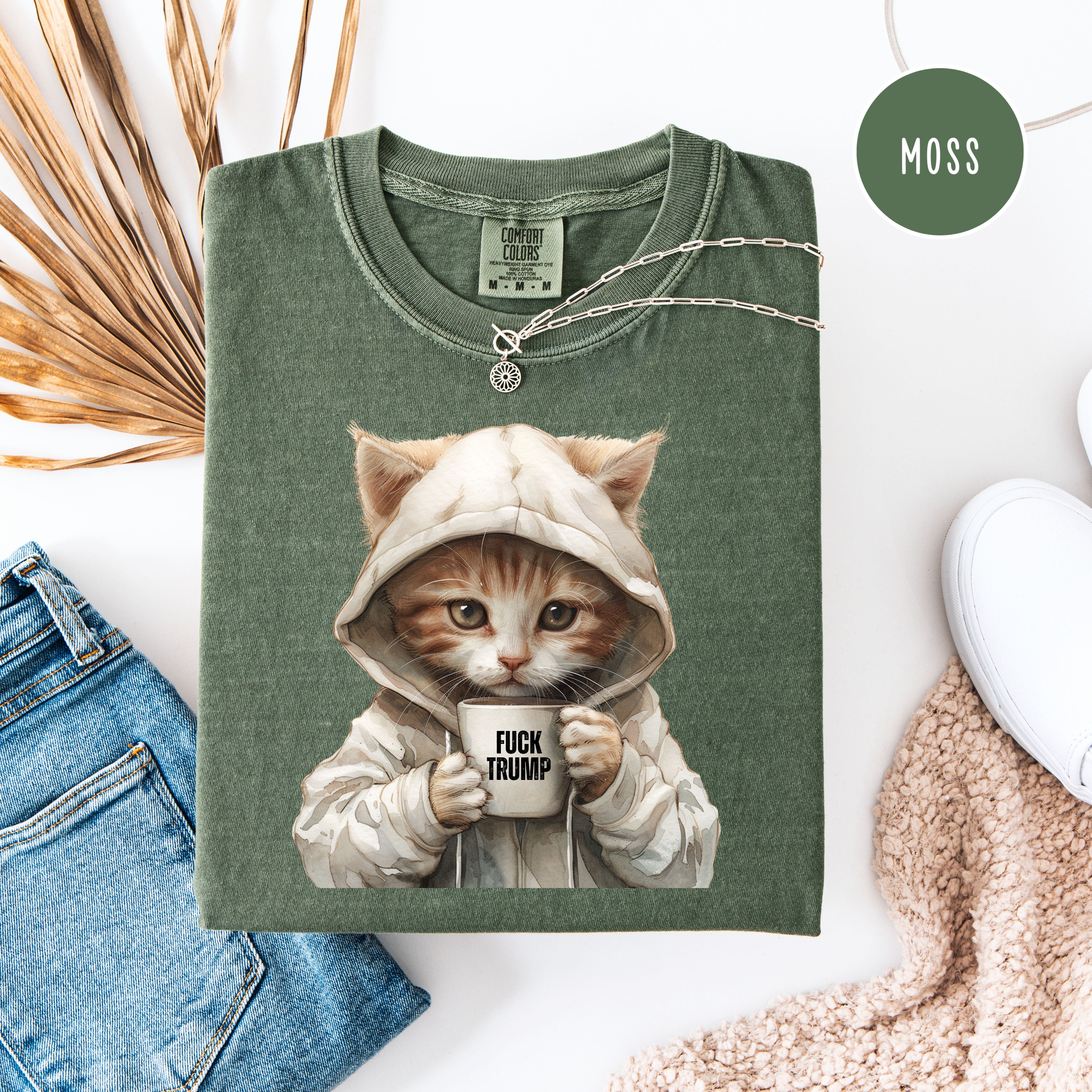 Anti-Trump Cat Lover Fuck Trump Comfort Colors Trump Protest Shirt