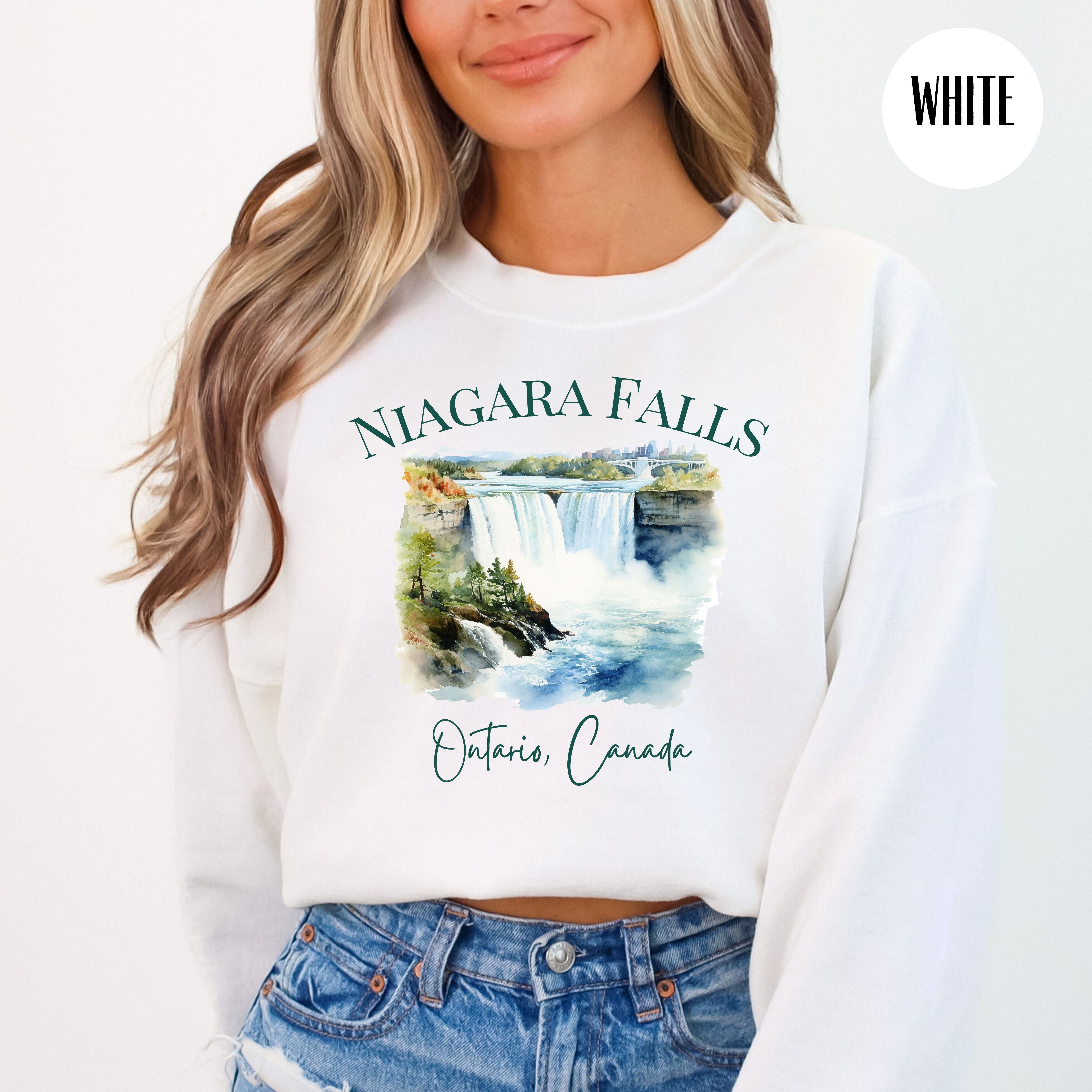 Niagara Falls Waterfall Ontario Canada Adult Unisex Crewneck Sweatshirt