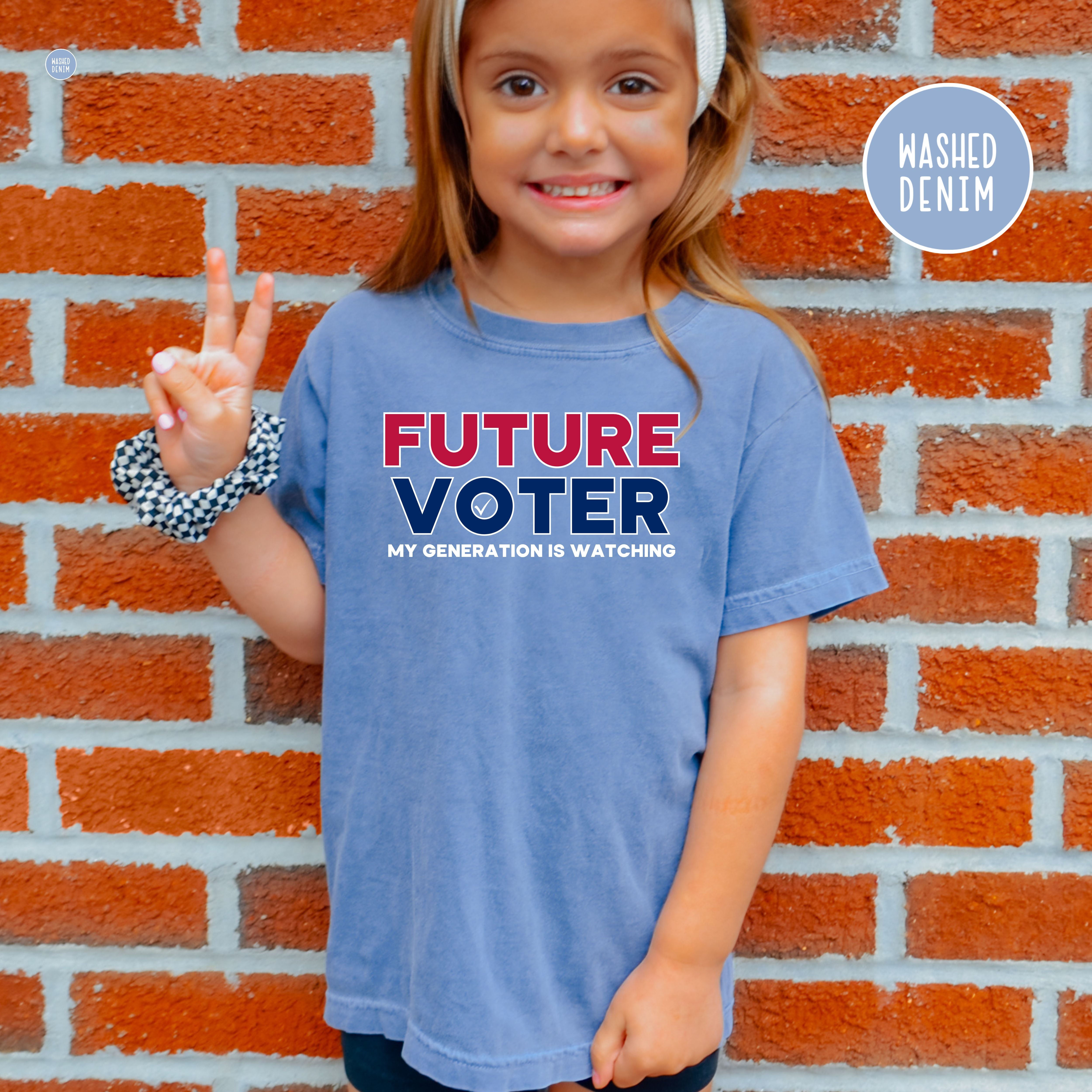 Future Voter My Generation is Watching Youth Sized Comfort Colors® Unisex Kids Voting Tee