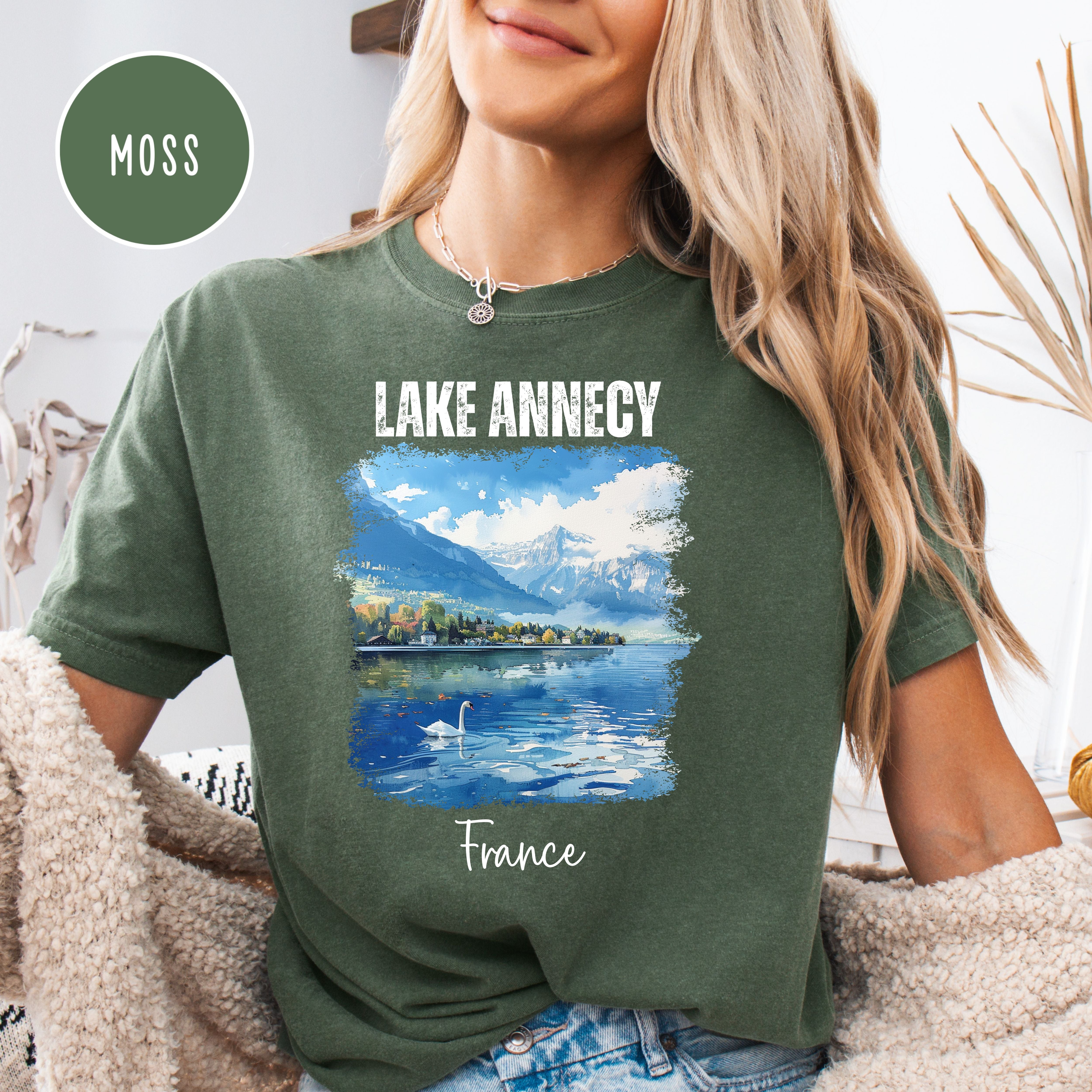 Lake Annecy France in the French Alps Comfort Colors Tee