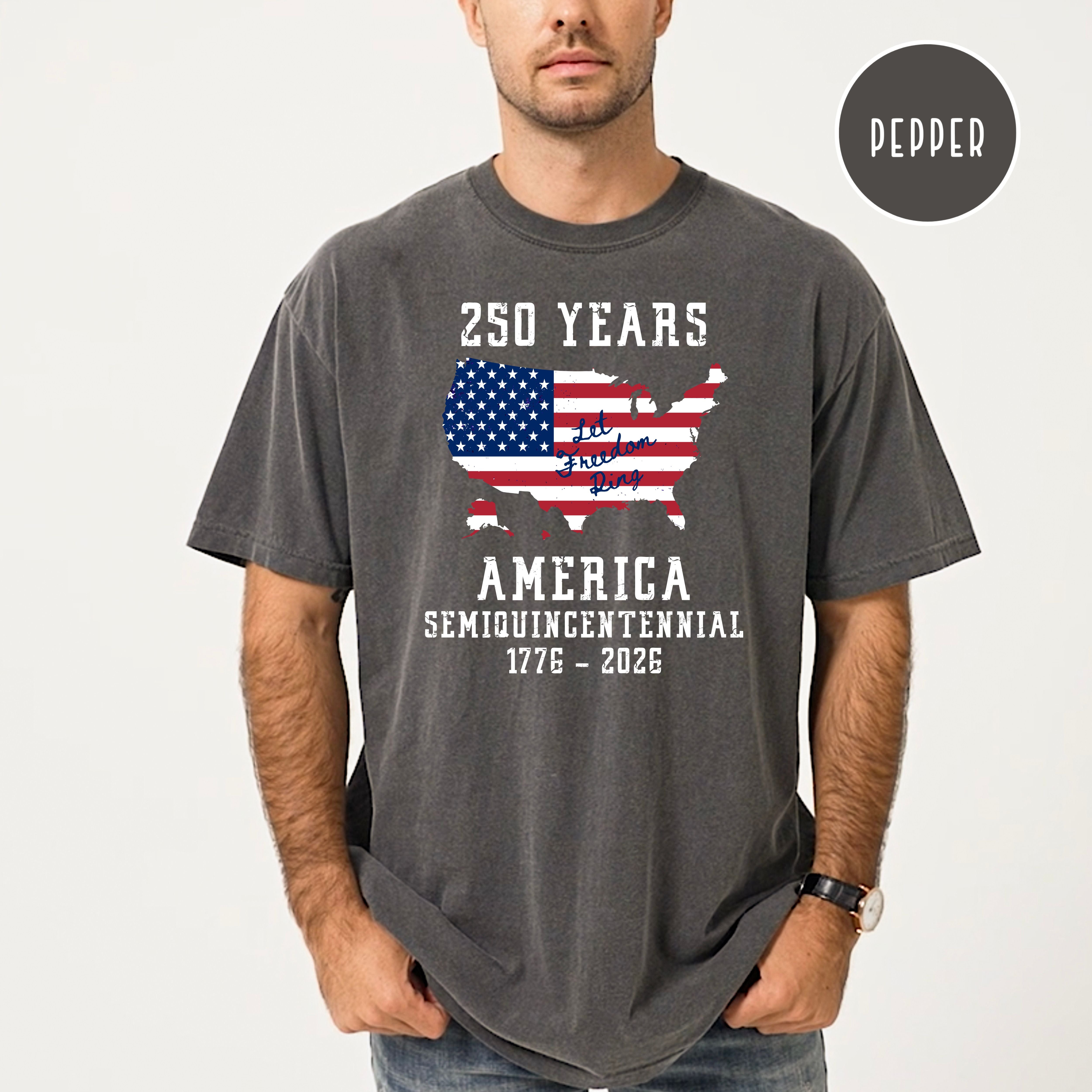 Patriotic American Flag 4th of July Semiquincentennial Comfort Colors T-Shirt, Let Freedom Ring Shirt