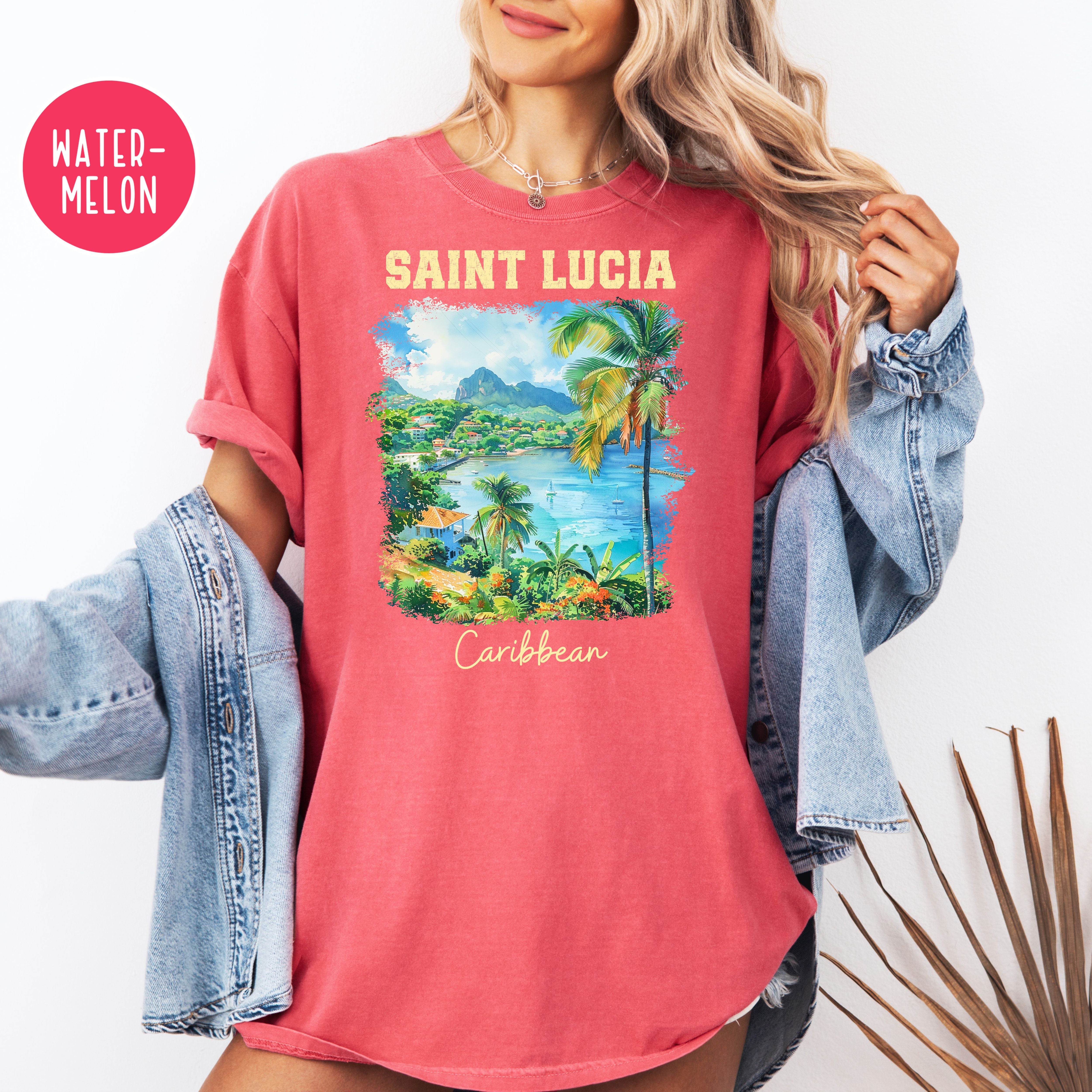 Saint Lucia Comfort Colors Tee Shirt, St Lucia Vacation Gift Tee