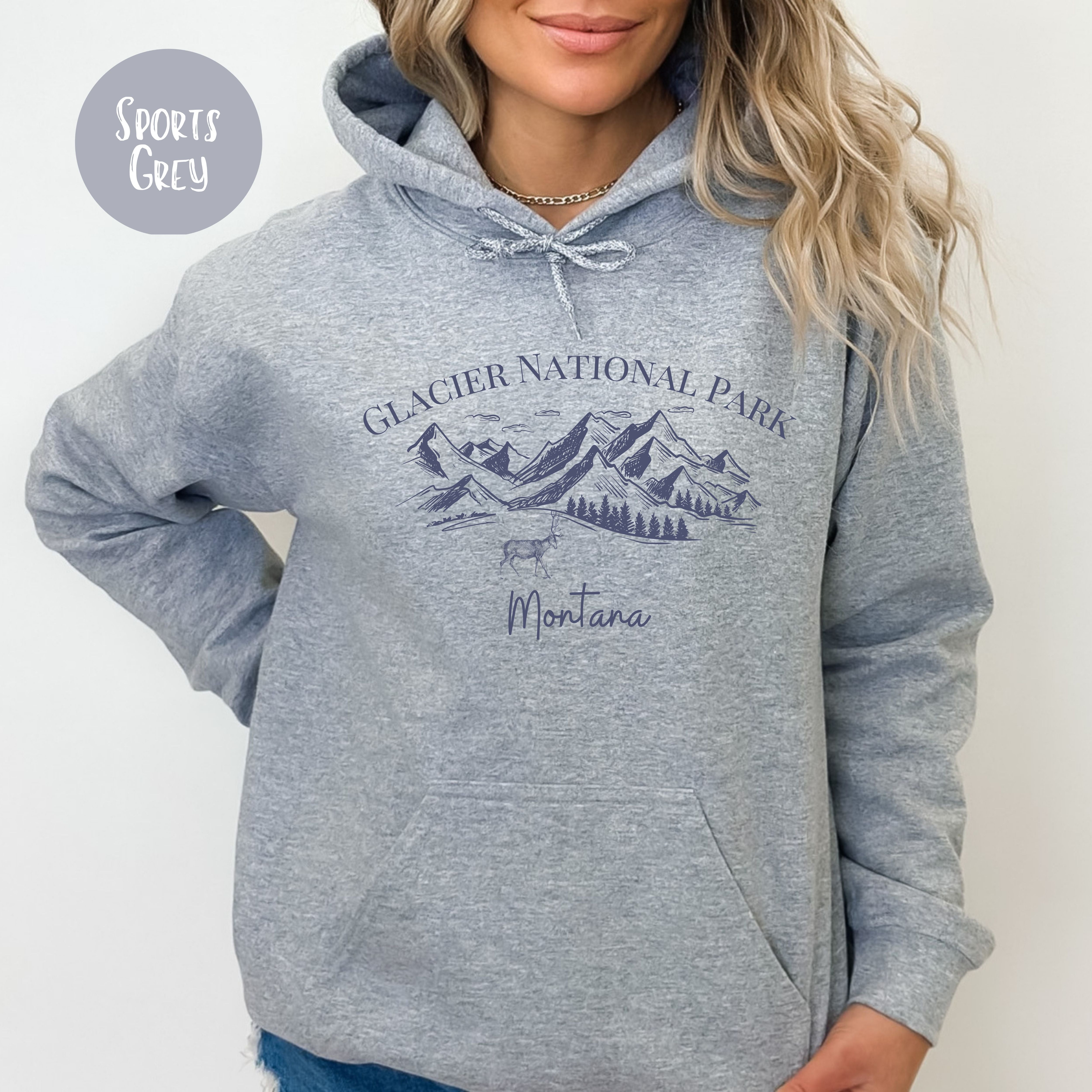 Glacier National Park Gildan Brand Hoodie Adult Unisex