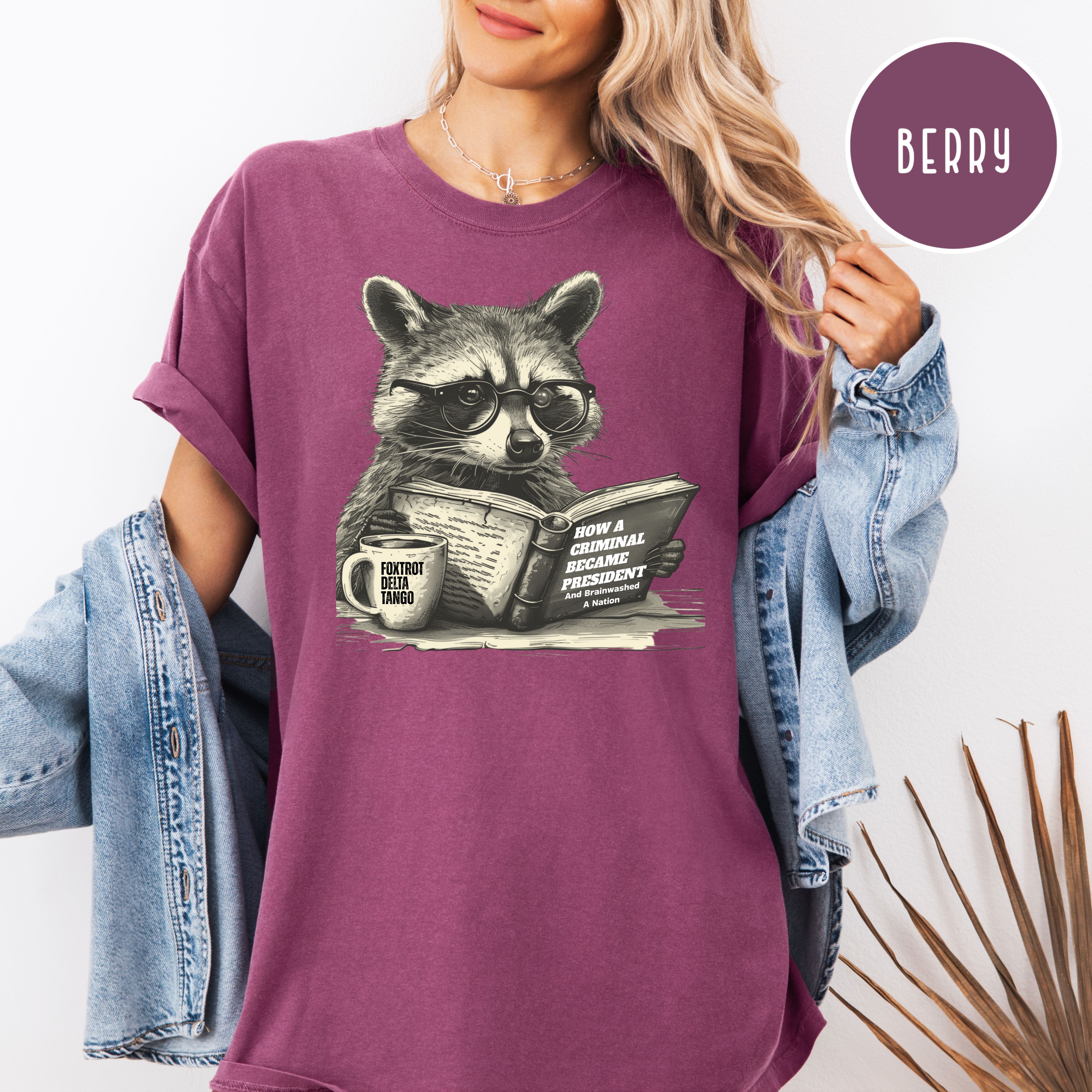Subtle Foxtrot Delta Tango, Cute Raccoon Anti-Trump Comfort Colors Tee