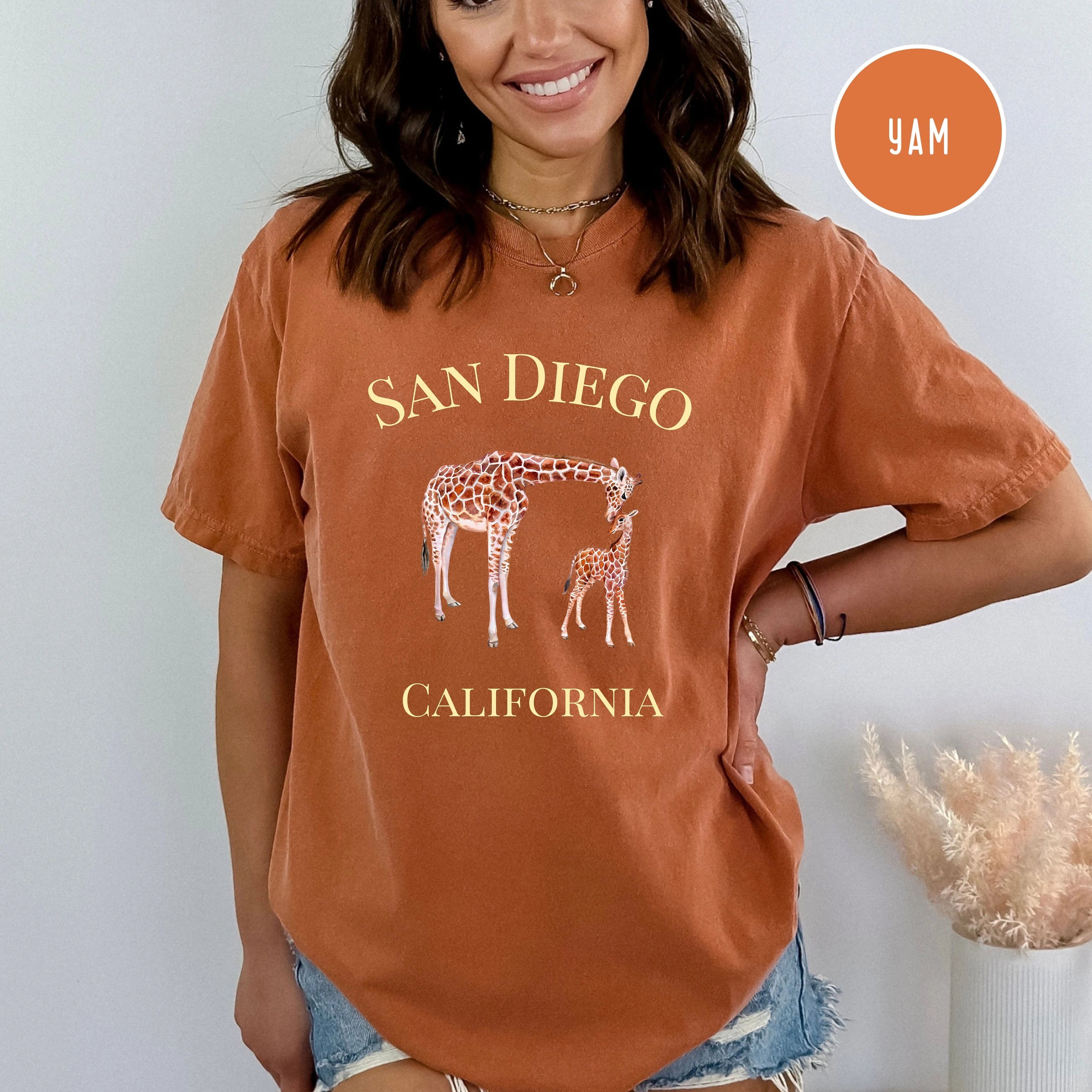 San Diego Mom & Baby Giraffe Comfort Colors® Tee