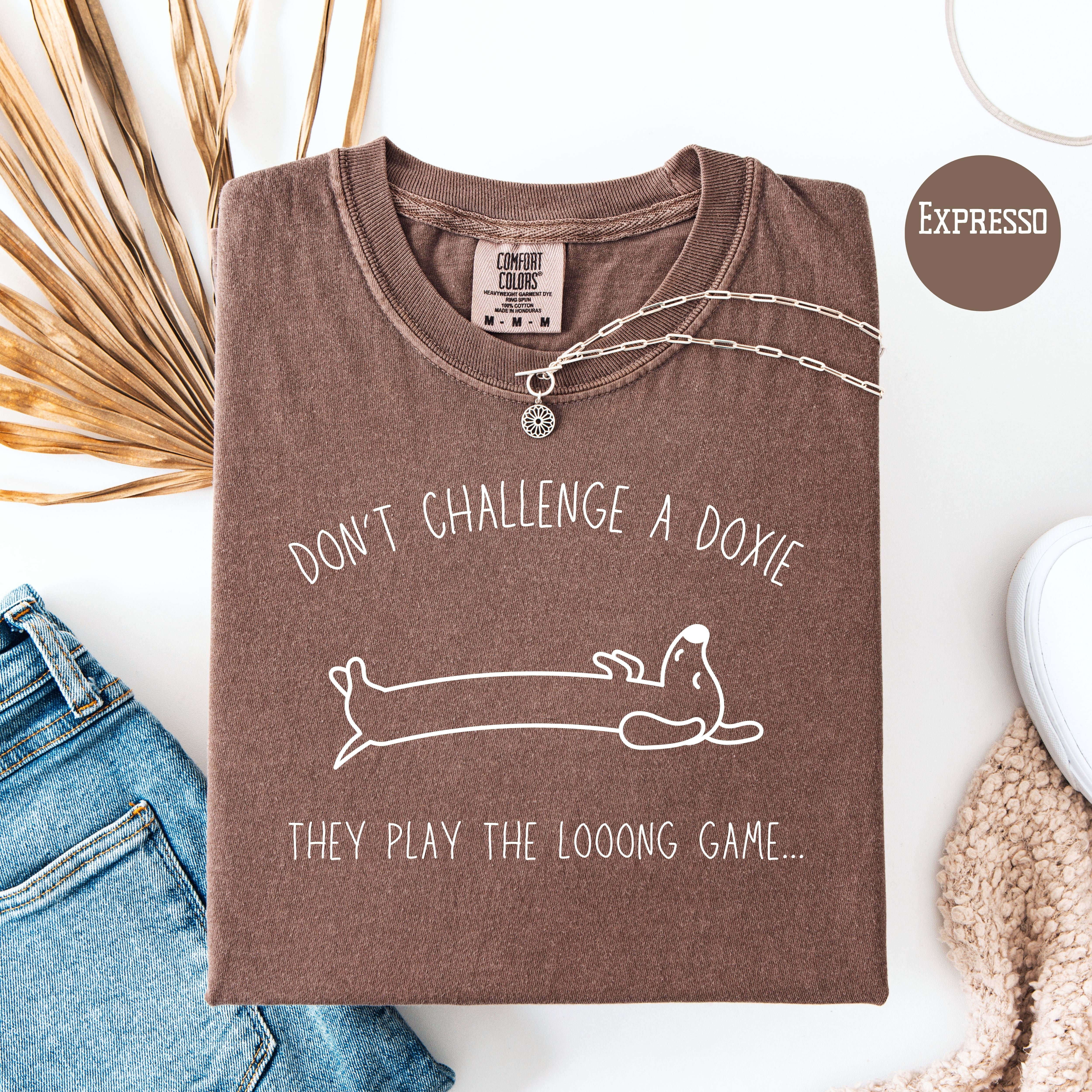 Funny Dachshund Mama Comfort Colors T-Shirt, Funny Dog Lover Shirt, Sausage Dog Humor, Cute Doxie Mom Gift Tee, Doxies Play The Long Game