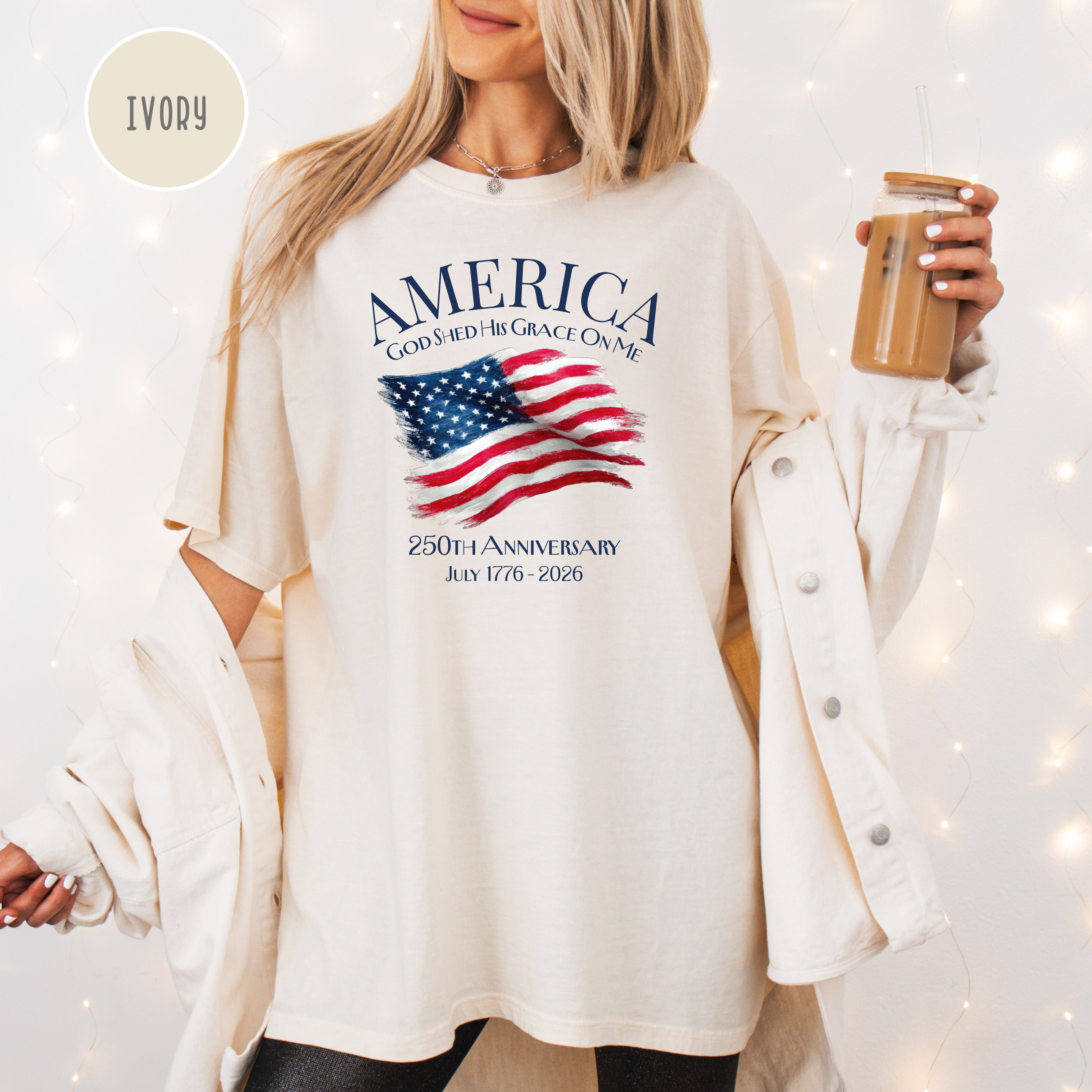America 250th Anniversary Patriotic Unisex Comfort Colors T-Shirt, 4th of July Shirt, Fourth of July Shirt, USA Patriotic Shirt