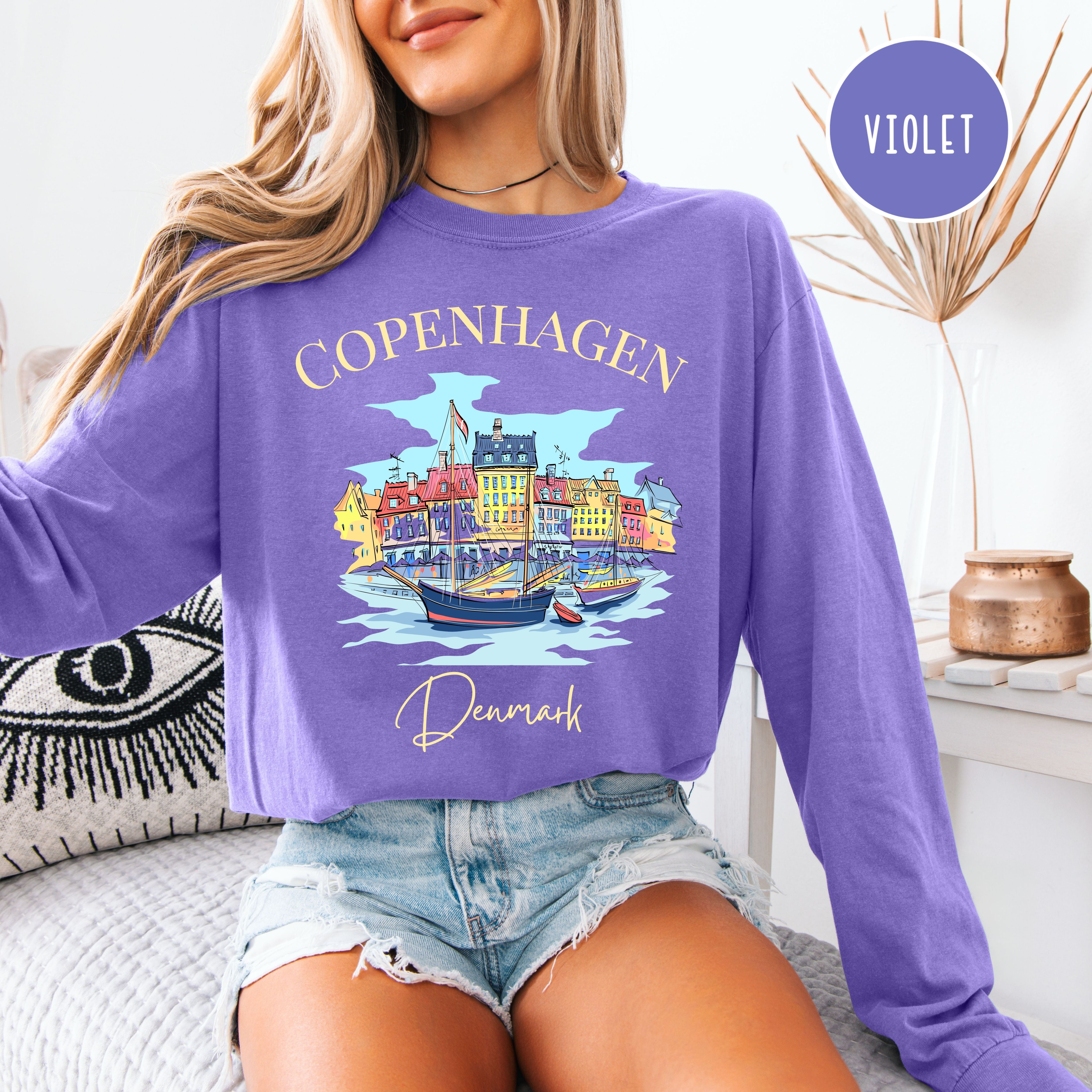 Copenhagen Denmark Comfort Colors Long Sleeve Tee