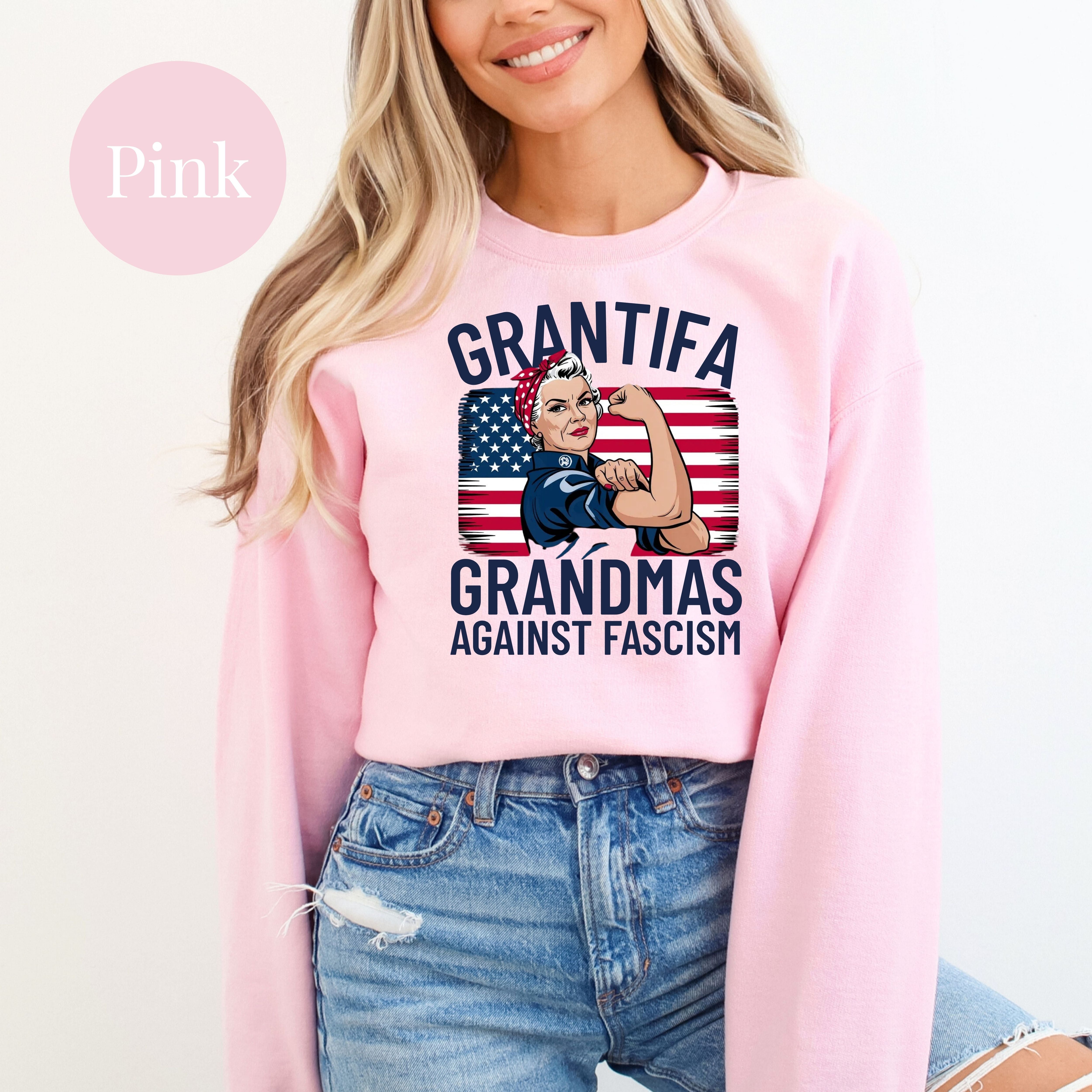 Grantifa Rosie the Riveter Grandmas Against Fascism Sweatshirt