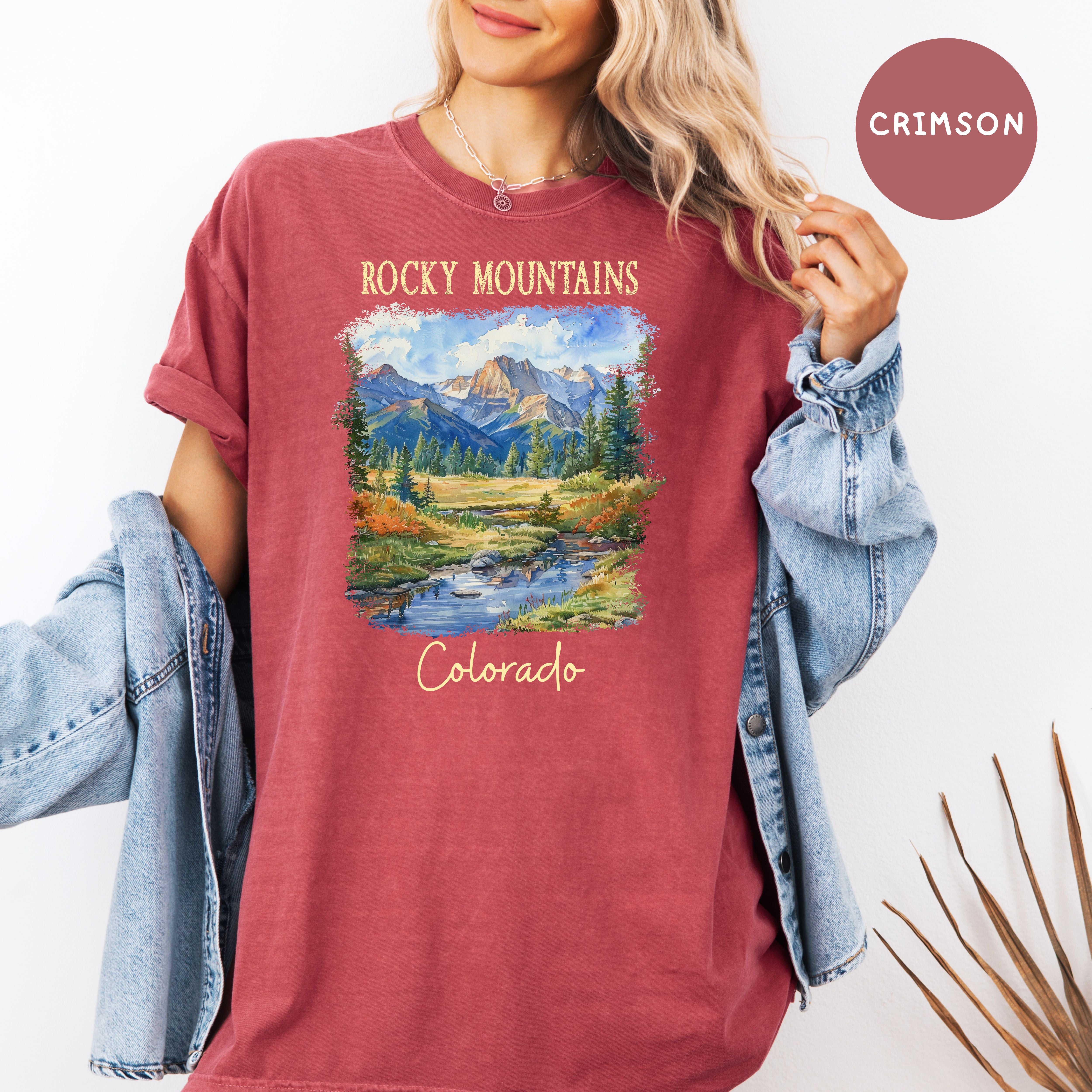 Colorado Rocky Mountains Unisex Comfort Colors T-Shirt, Colorado Vacation Travel Gift