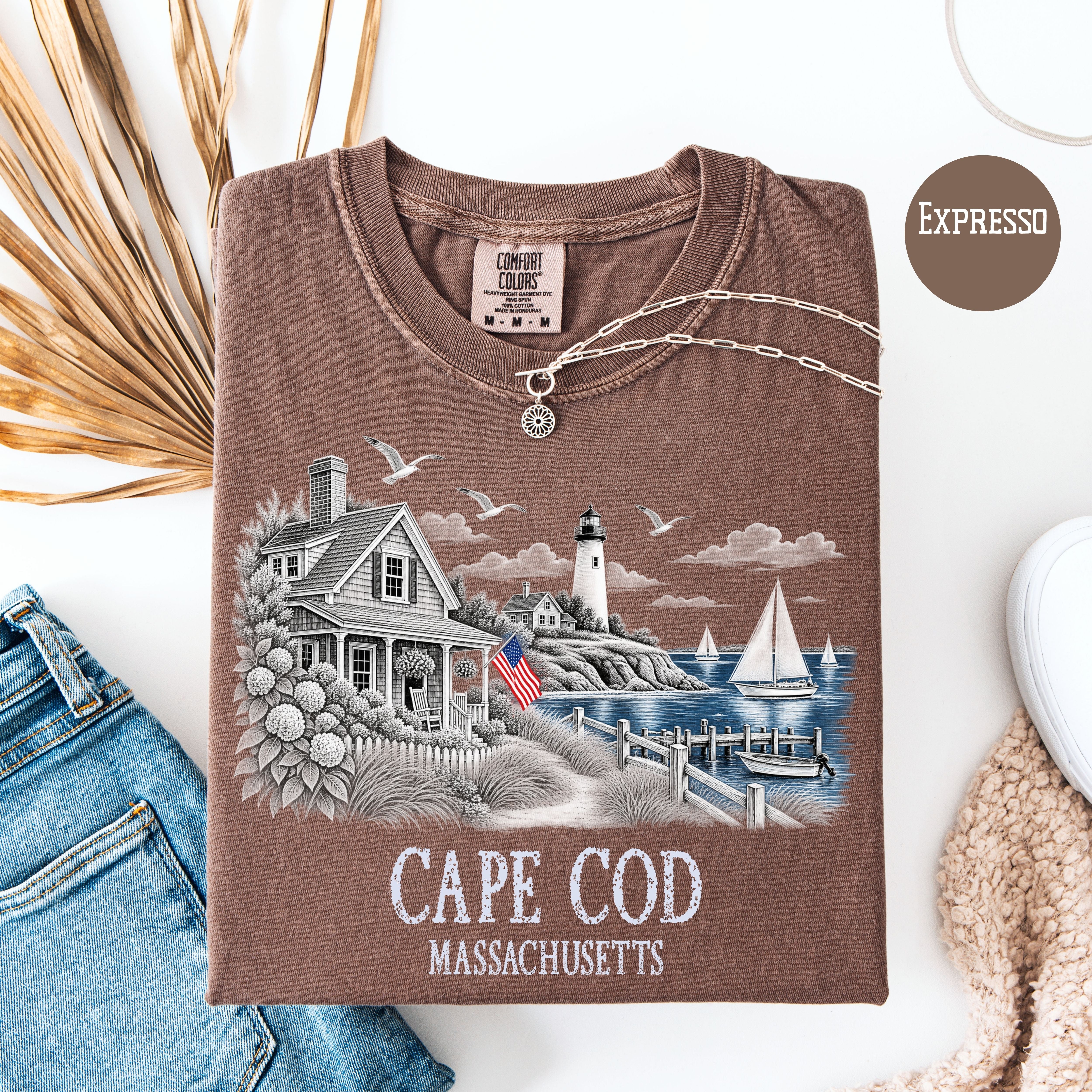 Cape Cod Massachusetts Comfort Colors T-Shirt, Cape Cod Vacation Gift, Cape Cod Shirt, Traveler Gift Shirt, Seaside Shirt, Ocean Lover Gift
