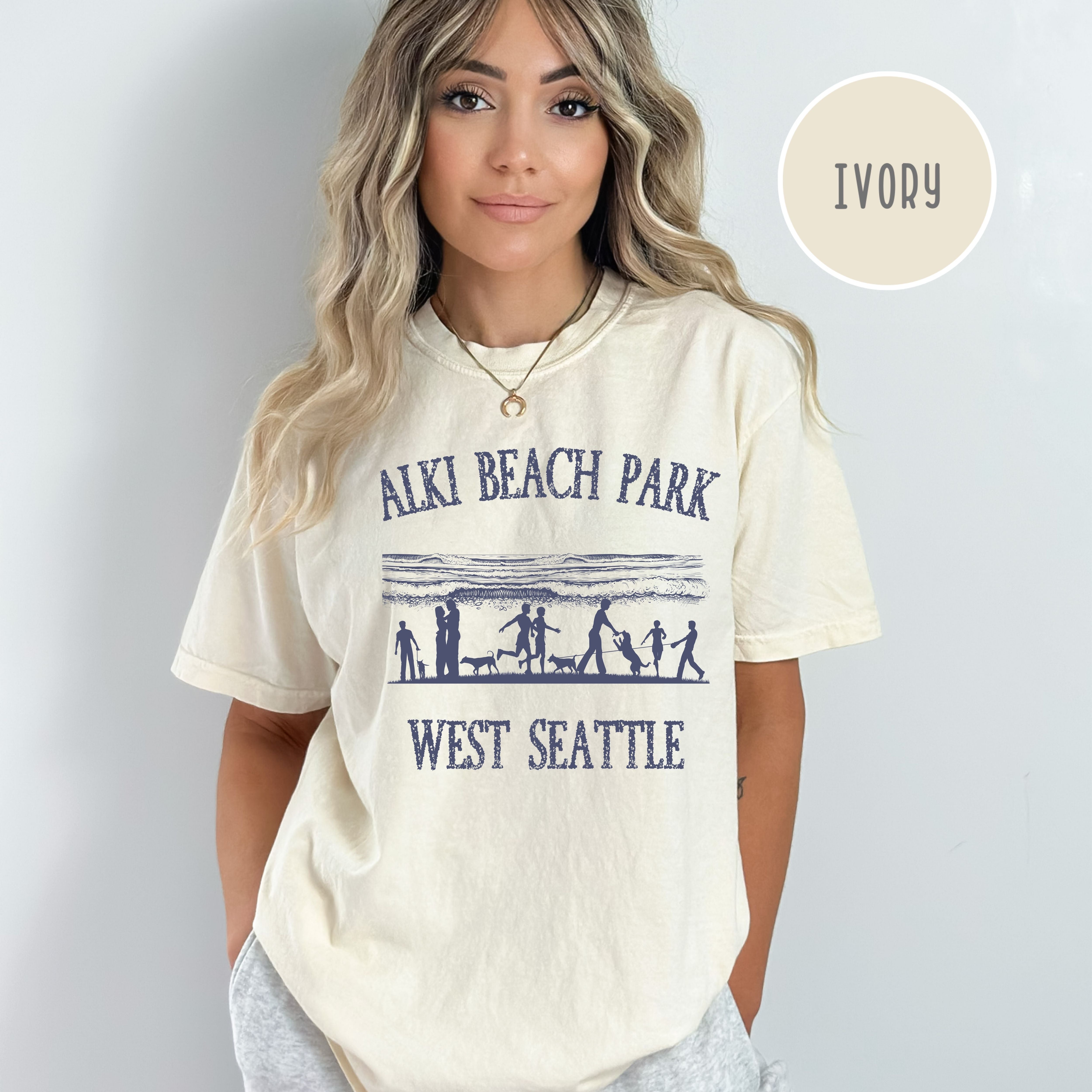 Alki Beach Park West Seattle Comfort Colors Tee Shirt
