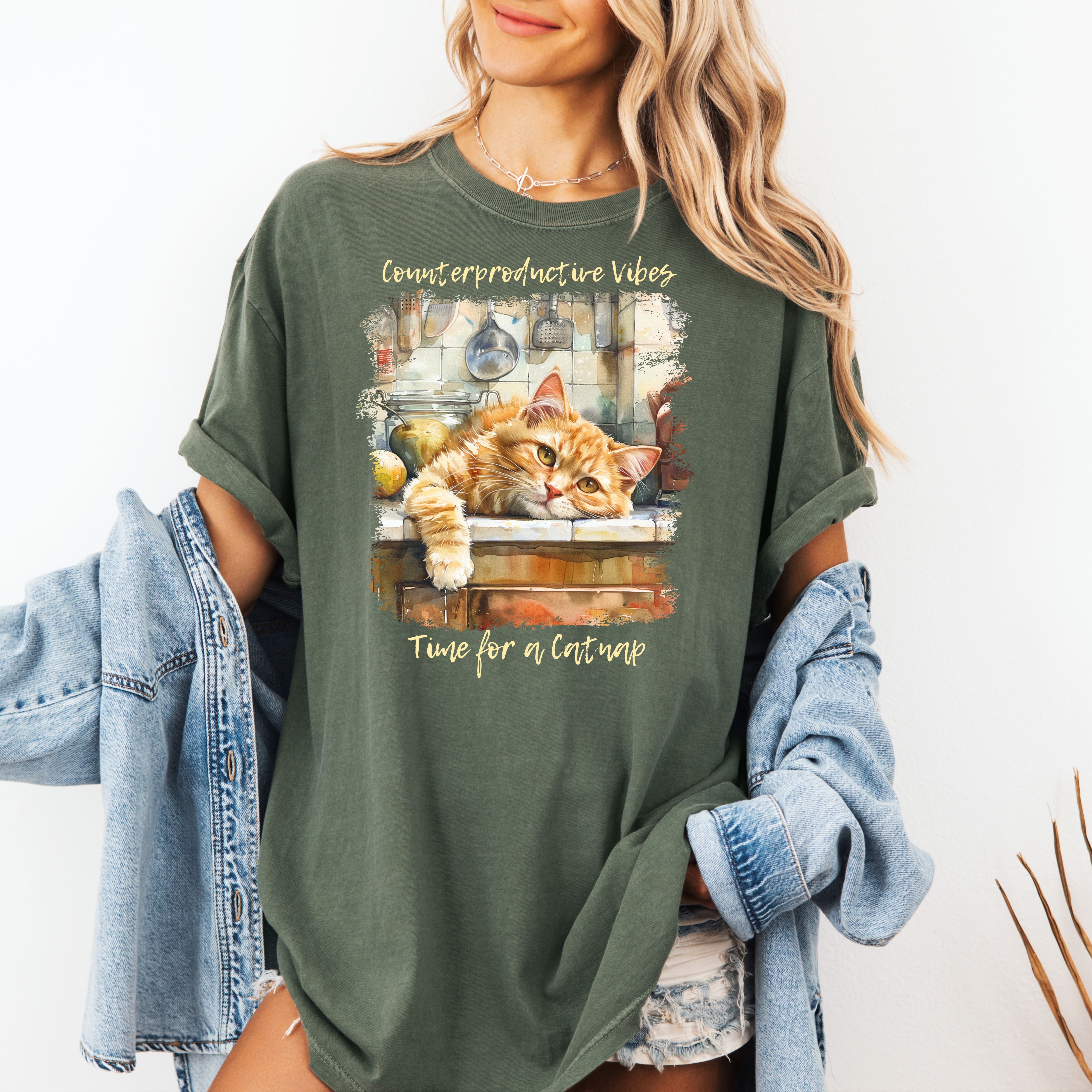 Cat Lover Comfort Colors T-Shirt Gift for Cat Owner