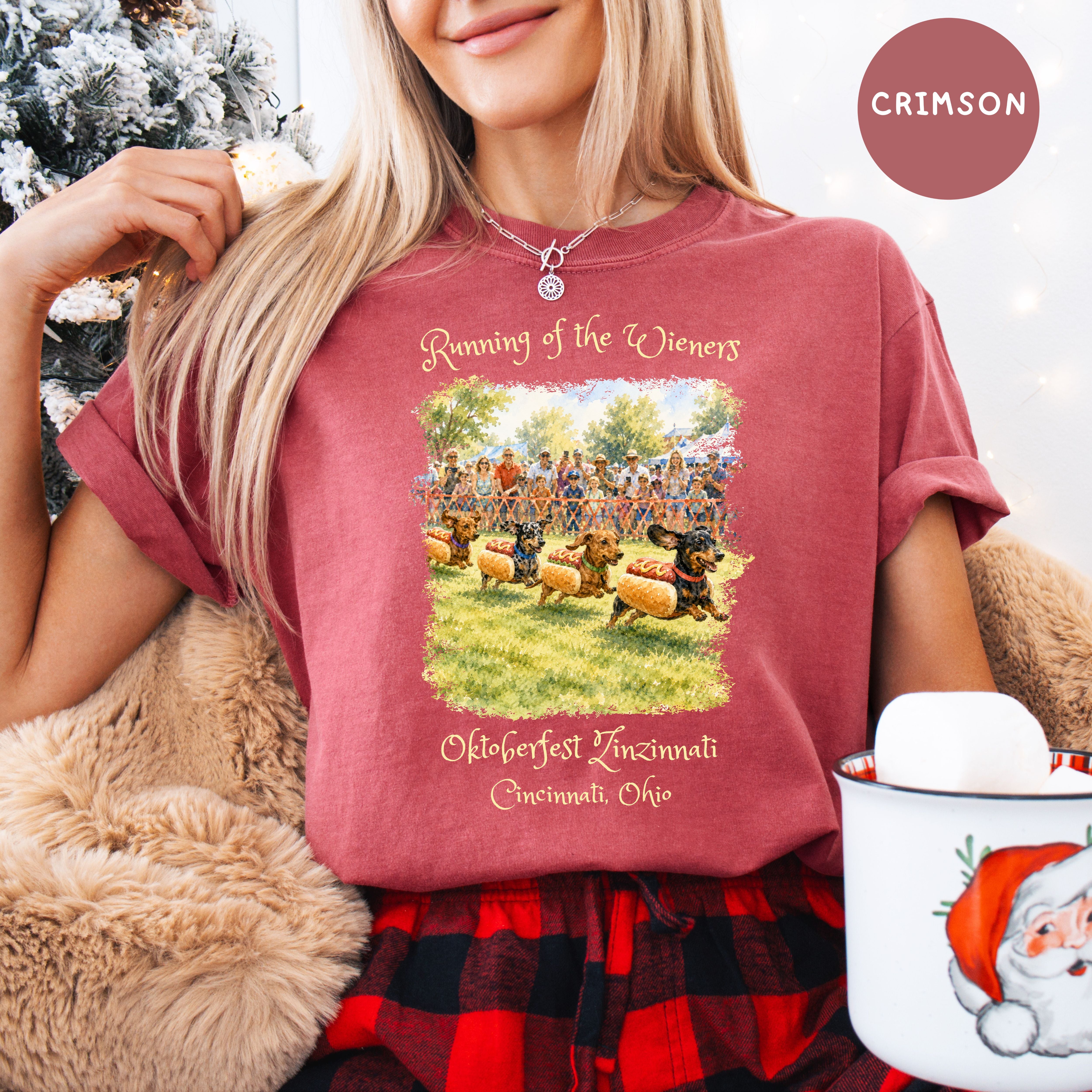 Running of the Wiener Dogs Cincinnati Unisex Comfort Colors Oktoberfest TShirt, Ohio Vacation Gift, Ohio Octoberfest, Oktoberfest Zinzinnati