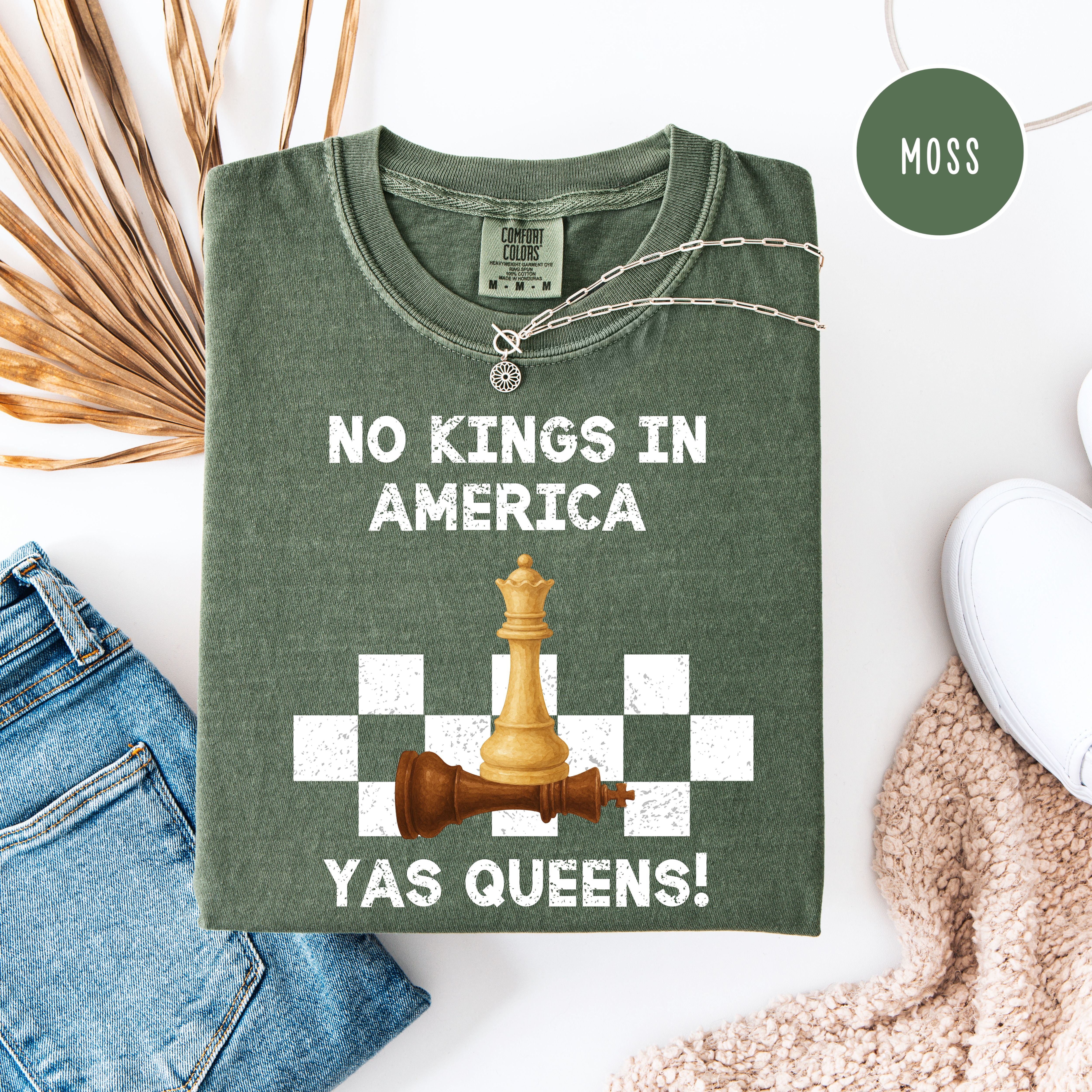 Funny No Kings Protest Comfort Colors Gift Shirt for Chess Lovers