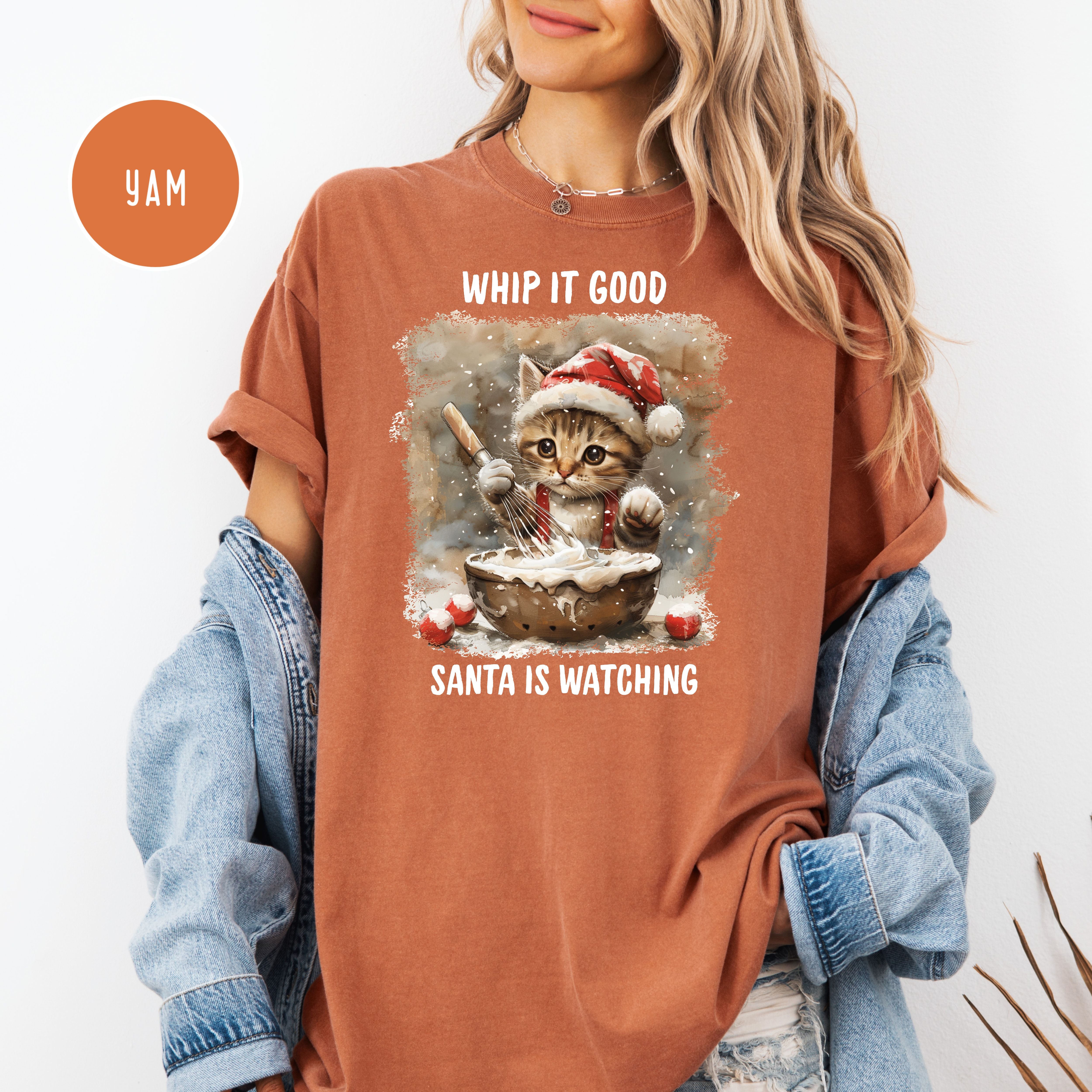 Cute Cat Comfort Colors Christmas Baking Tee Shirt