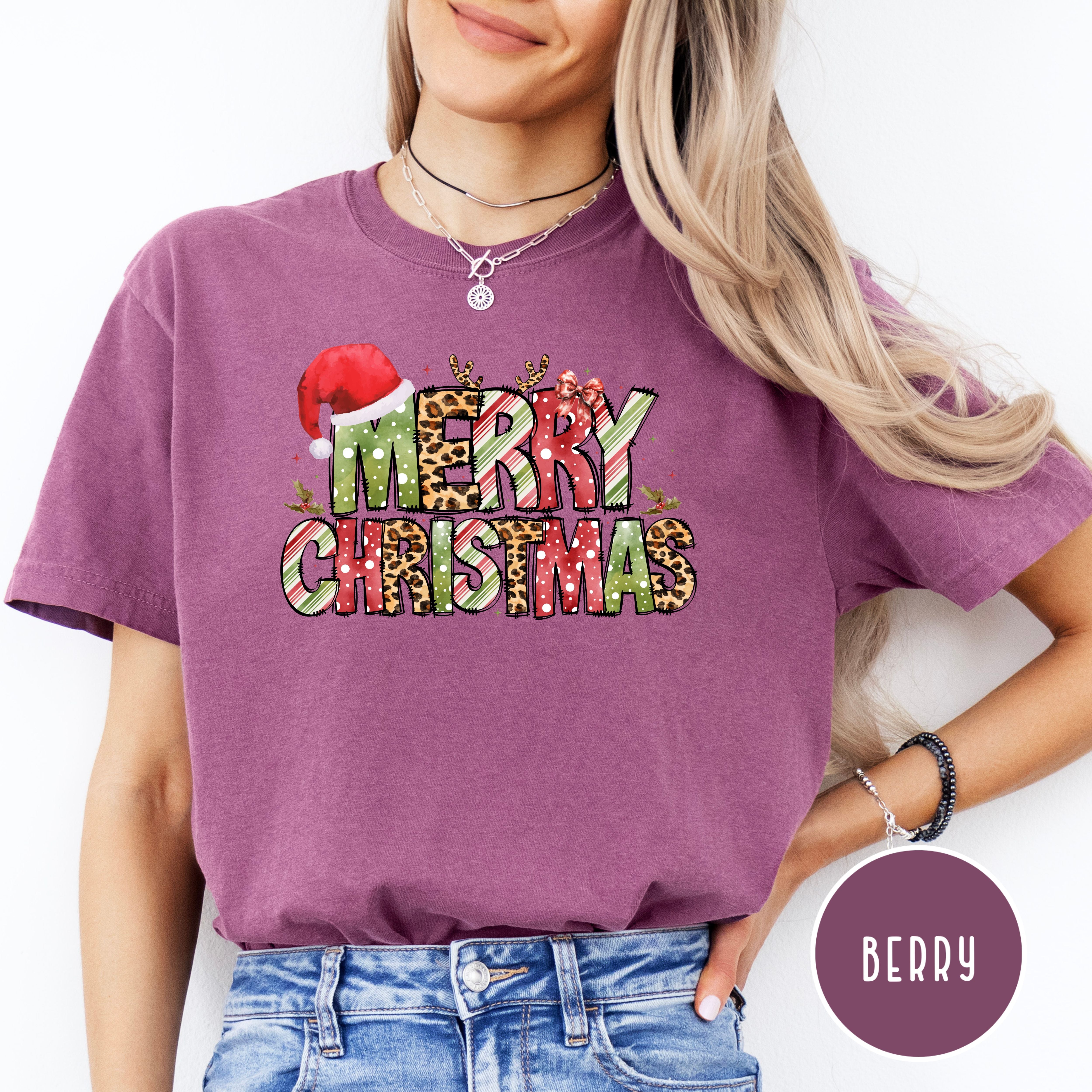 Cheerful Merry Christmas Comfort Colors® Tee
