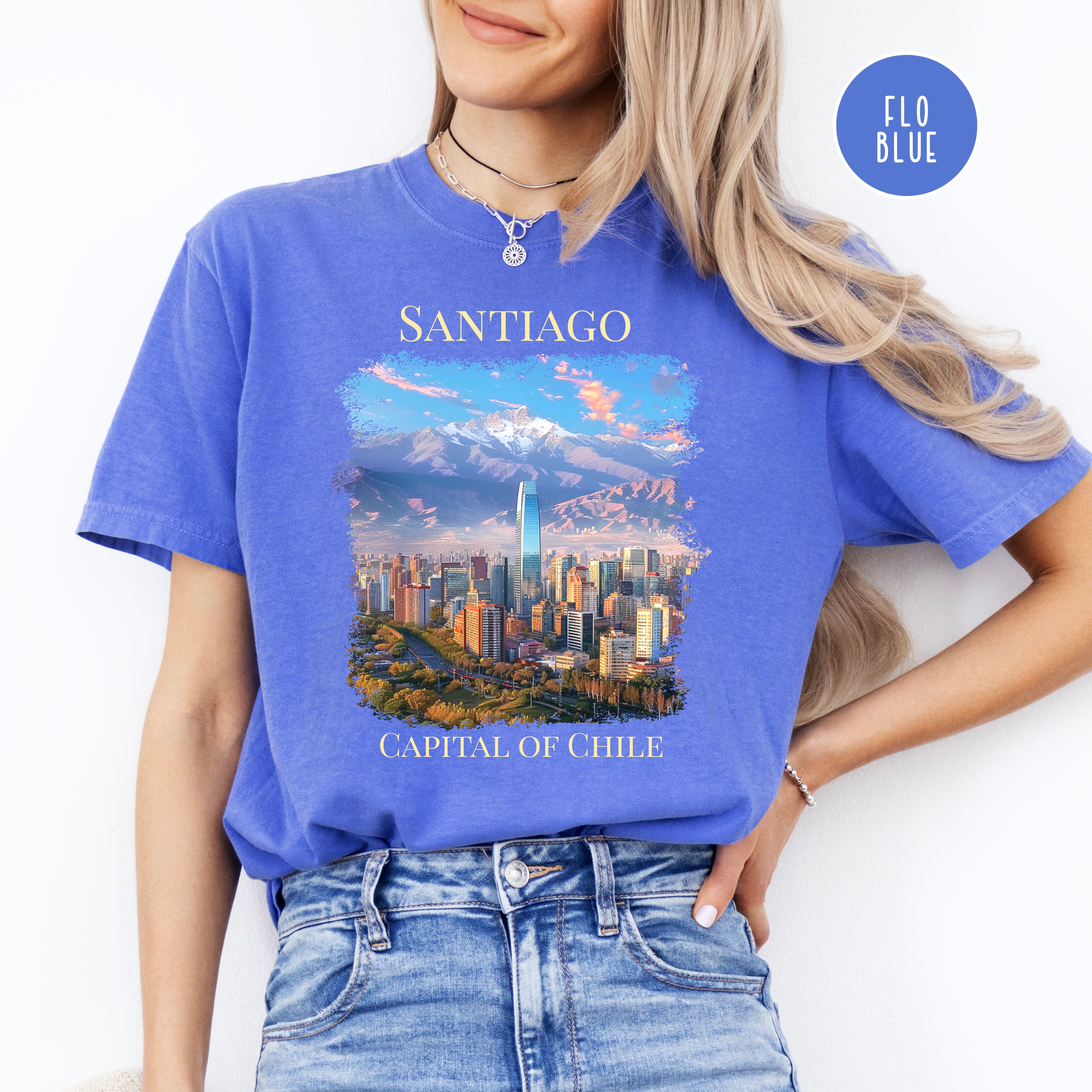 Santiago Capital City of Chile Comfort Colors Tee Shirt