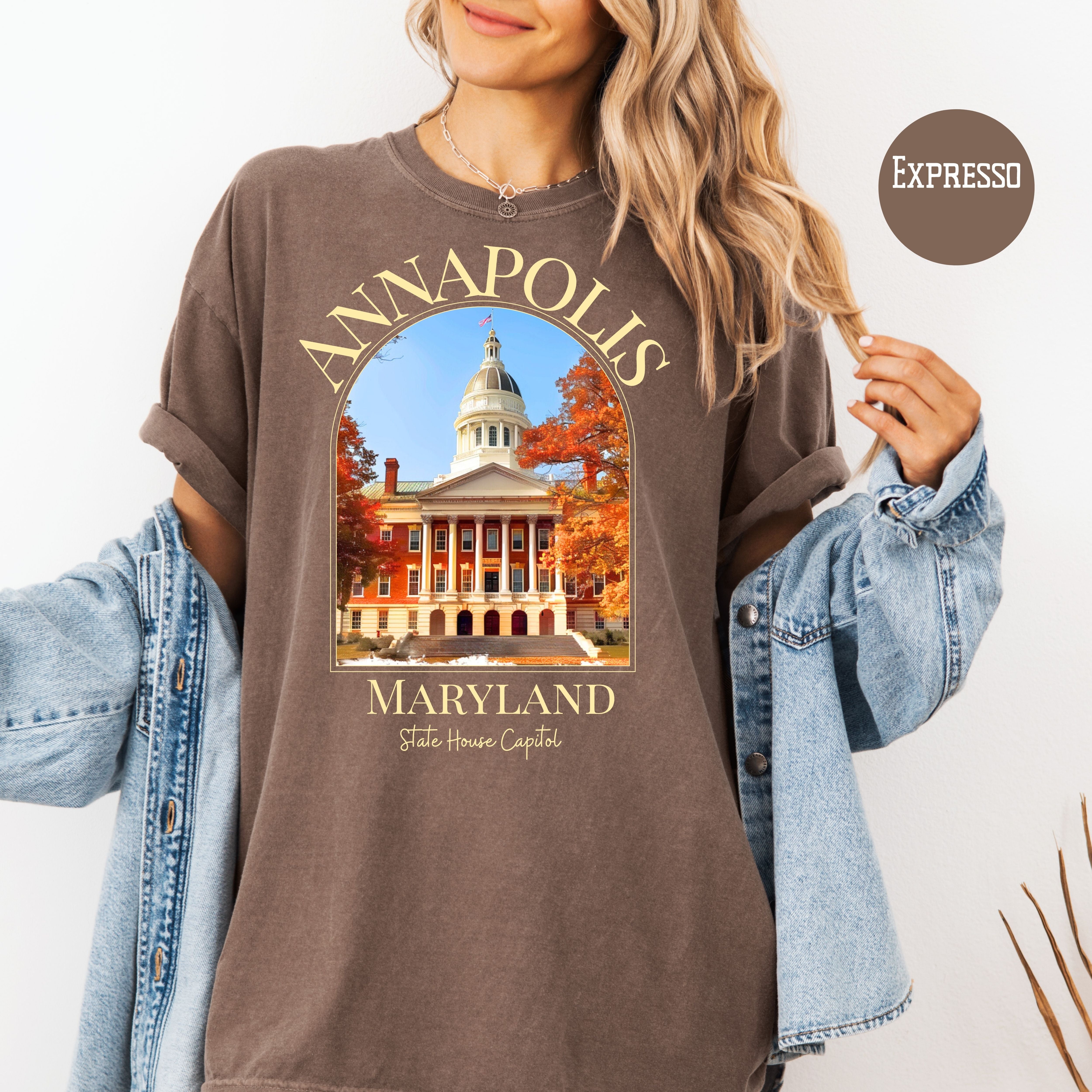 Annapolis Maryland Autumn Comfort Colors Tee