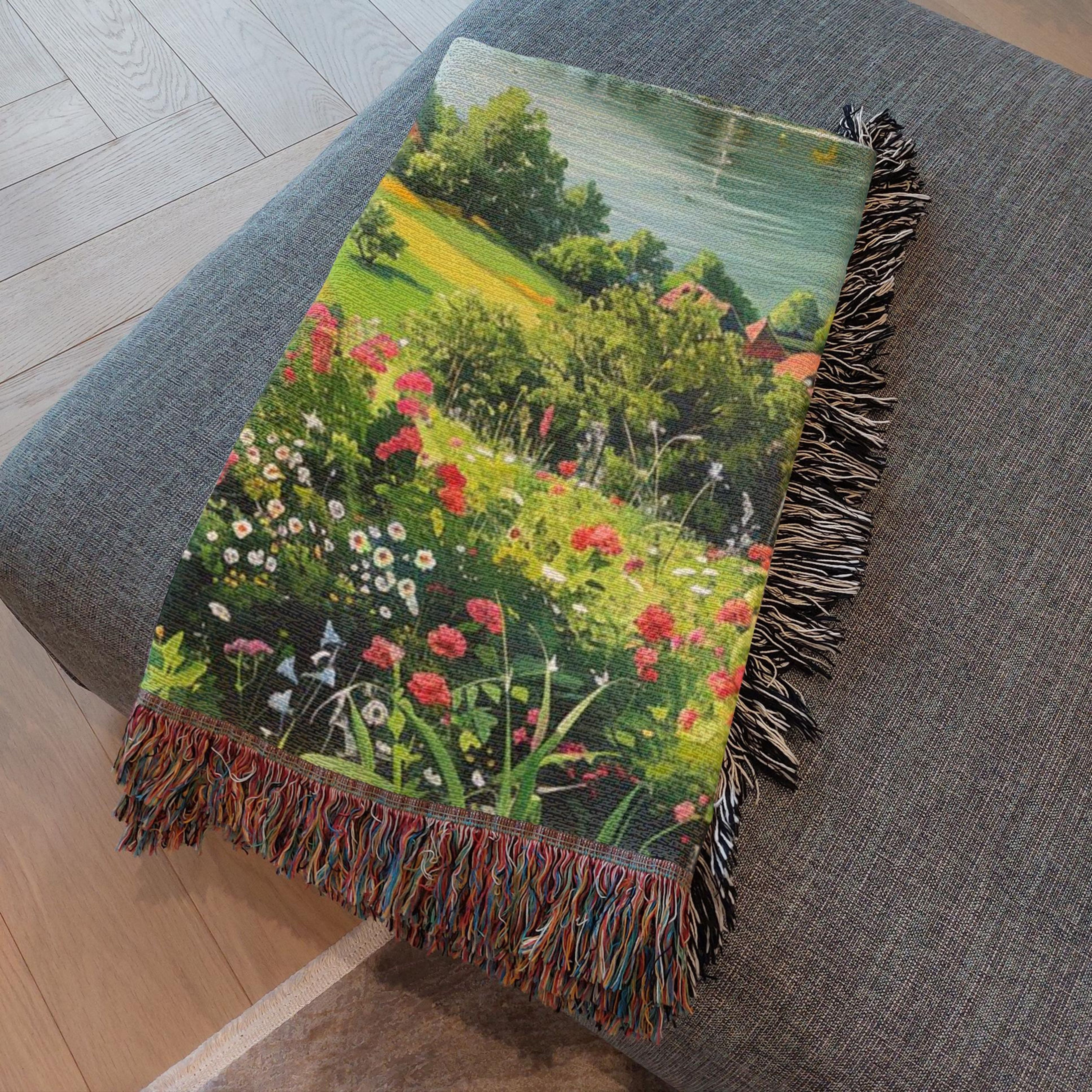 Rhine River Germany Woven Blanket, Rhine Valley Vacation Gift Blanket