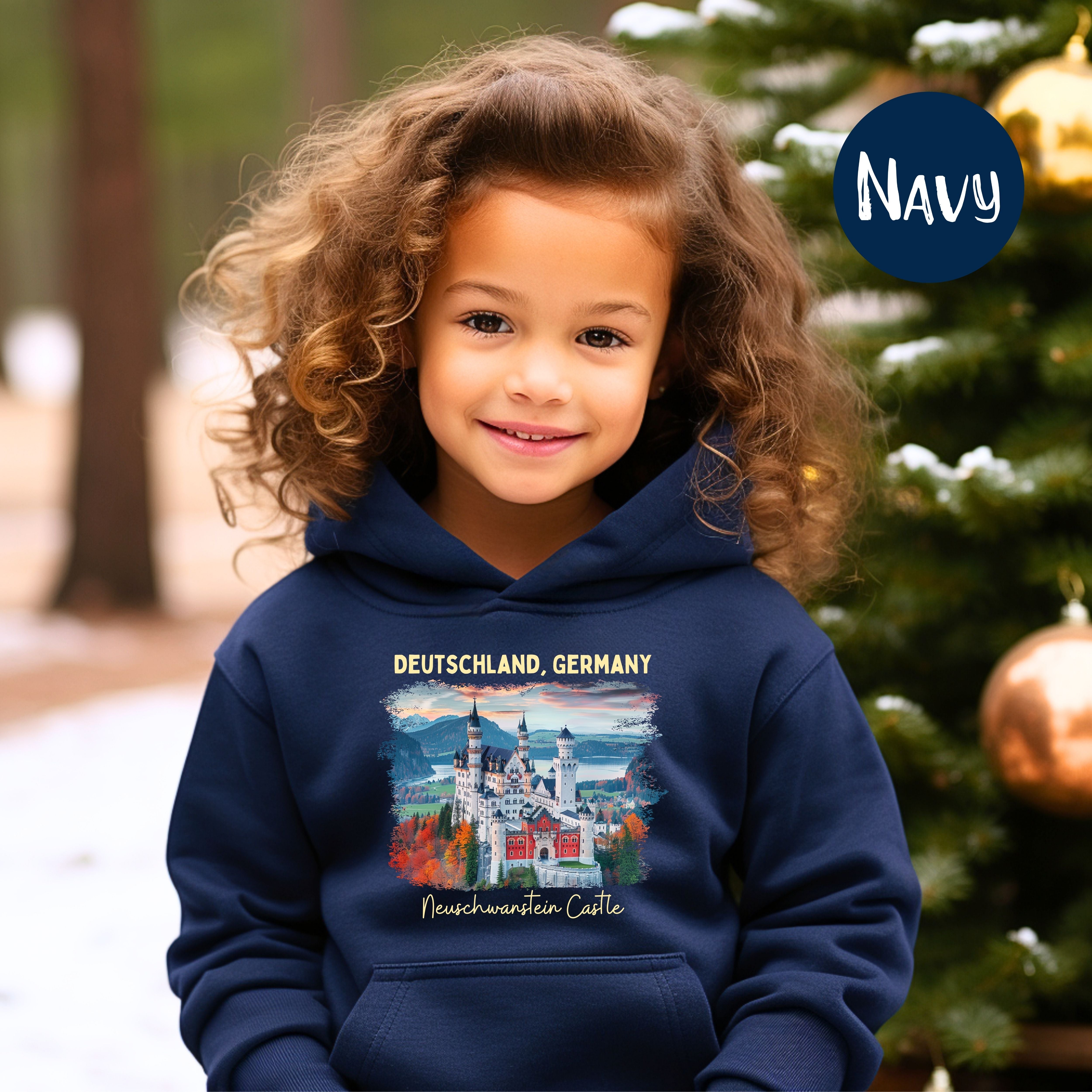 Germany Neuschwanstein Castle Youth Hoodie, Deutschland Germany Vacation Kids Sized Gift Hoodie
