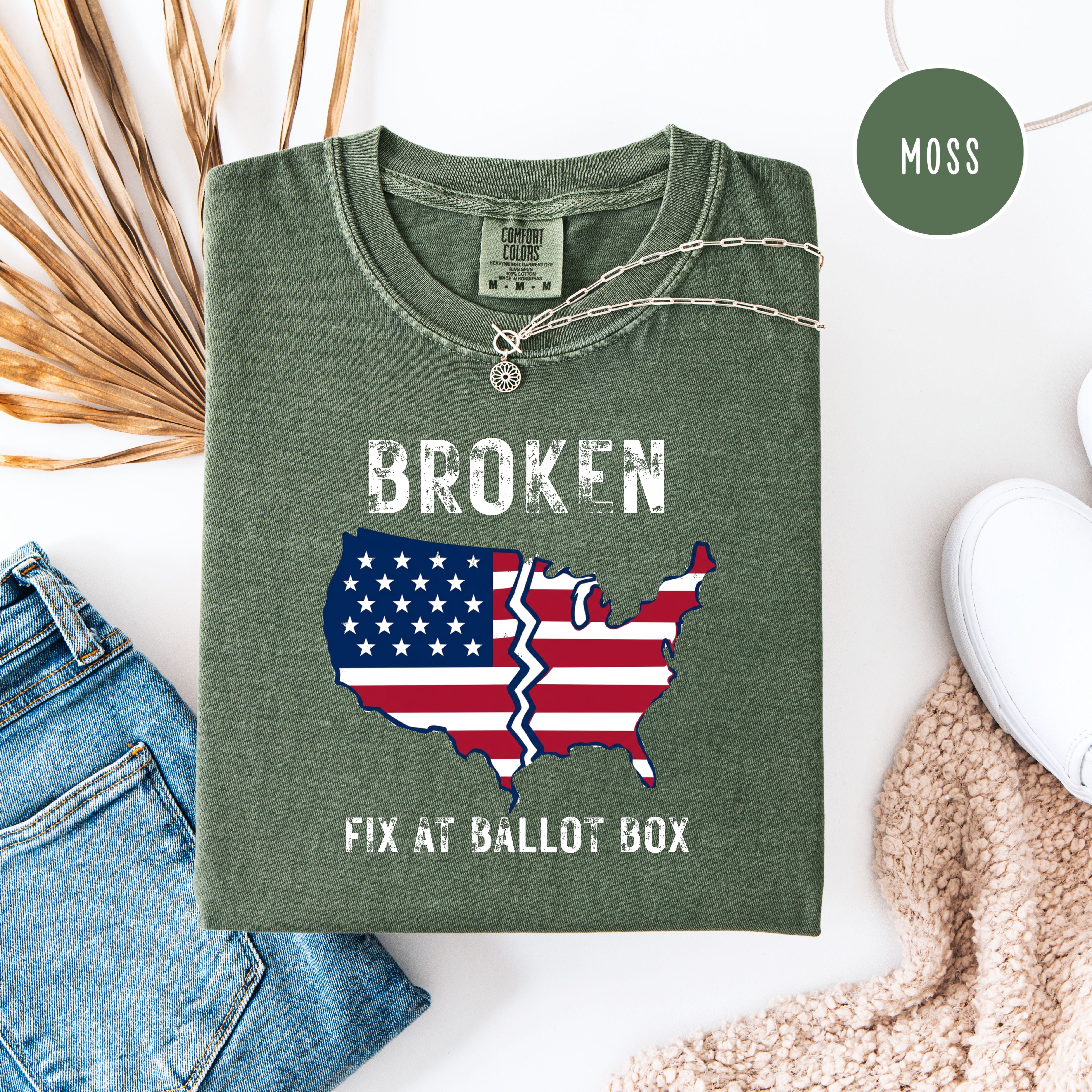America is Broken Fix at Ballot Unisex Comfort Colors T-Shirt, Voting Tee Shirt, Election Tee Shirt, Politics Shirt, Protest Shirt