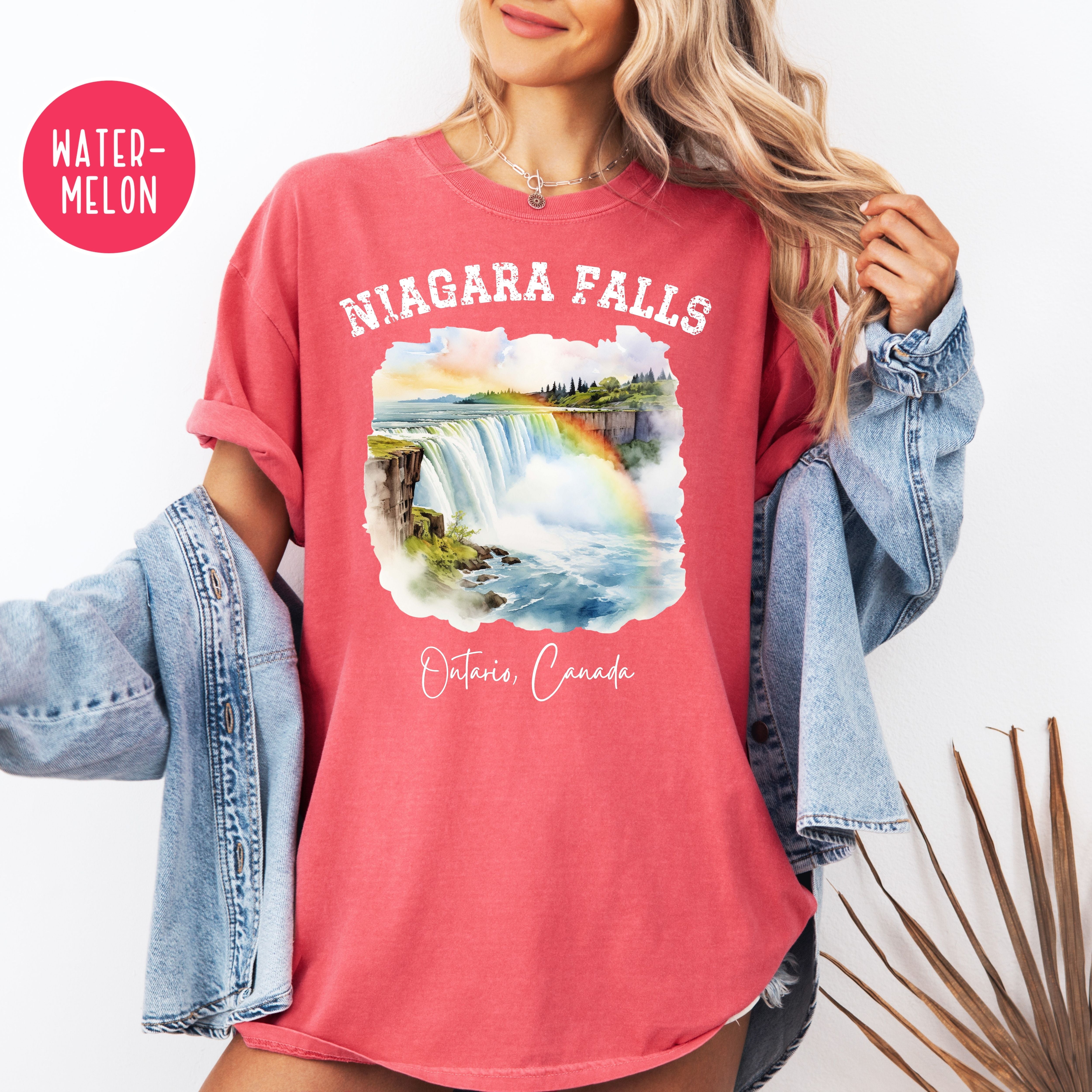 Rainbow Over Niagara Falls Canada Comfort Colors Adult Unisex Tee