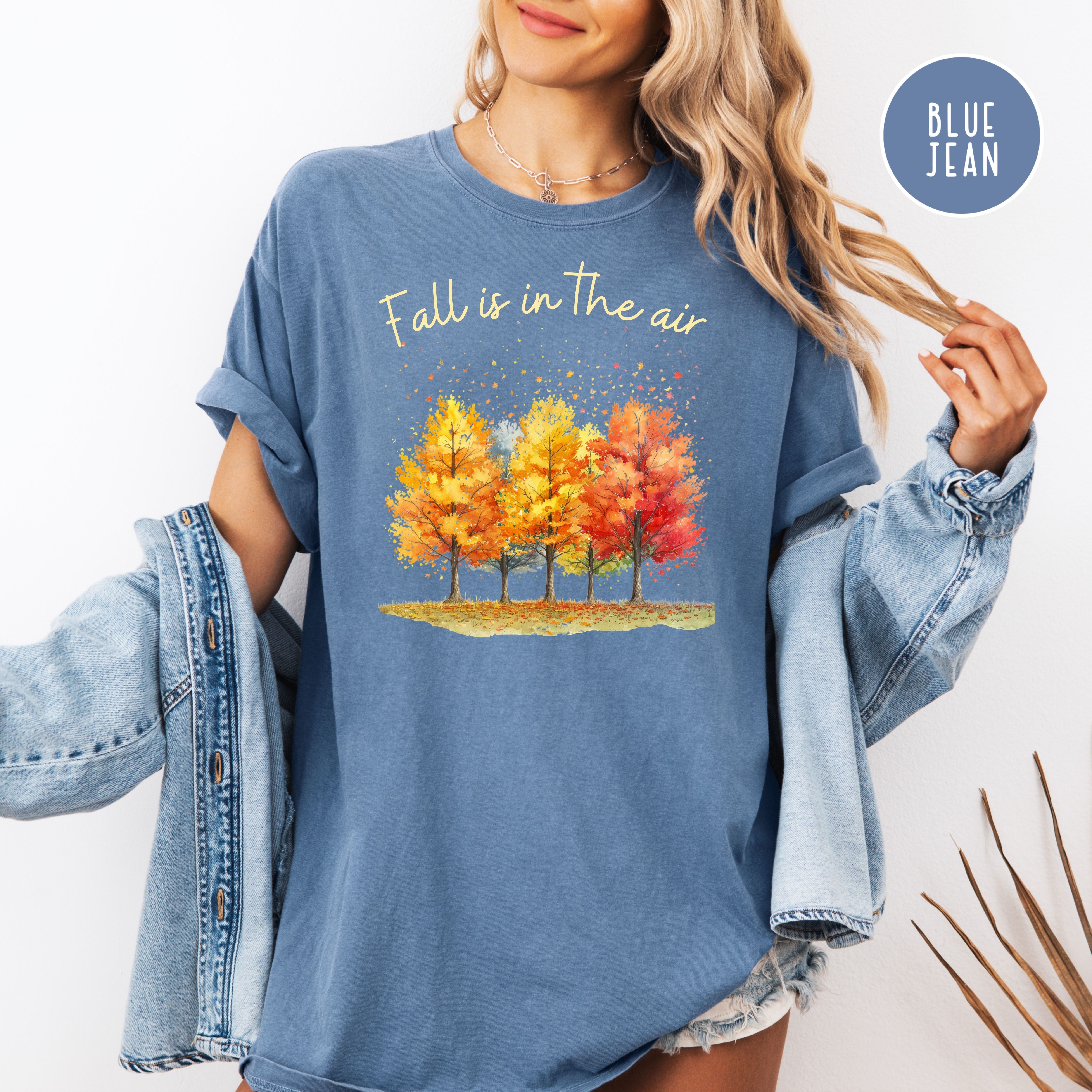 Fall is in The Air Autumn Vibes Colorful Fall Leaves Comfort Colors Tee
