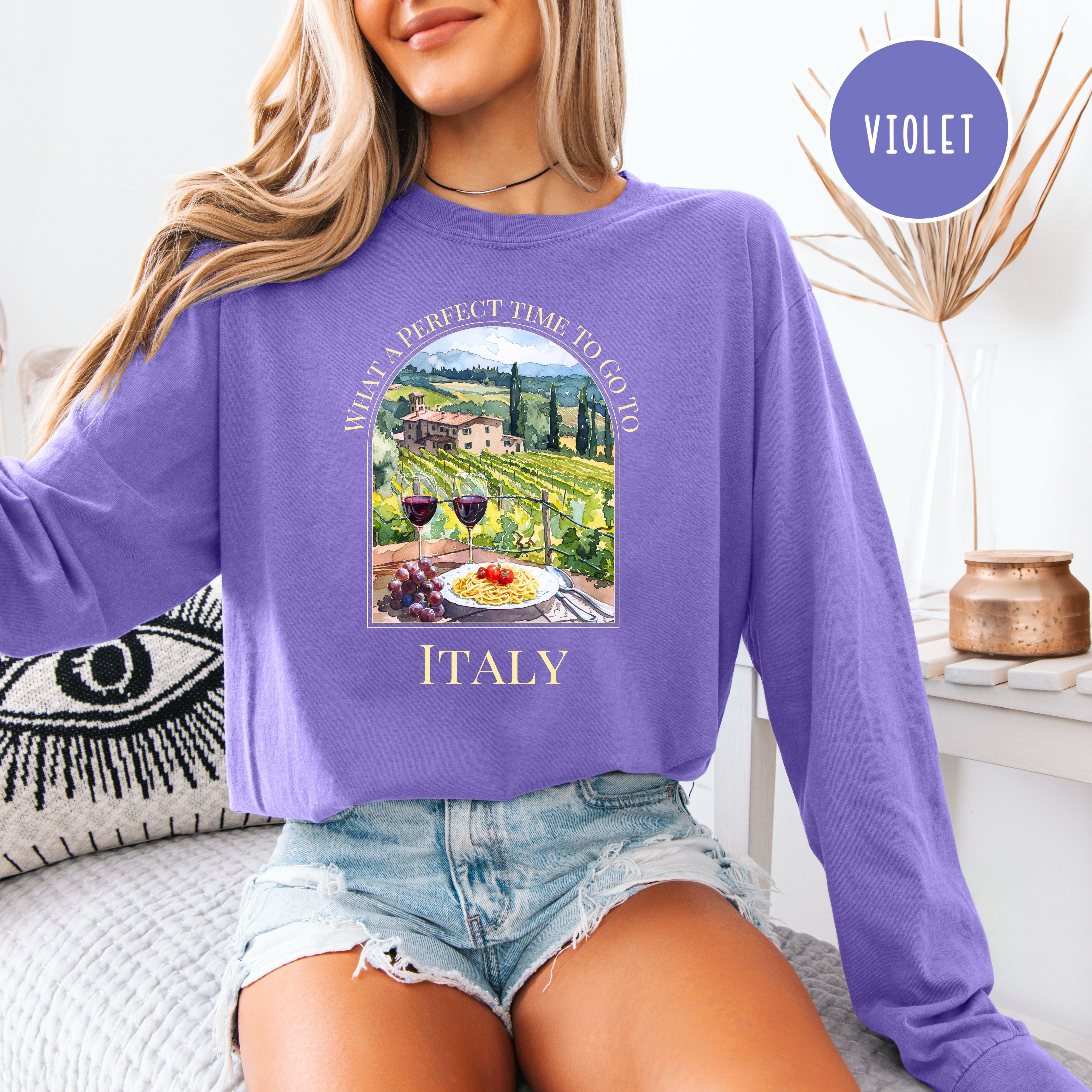 Italy Travel Shirt, Italy Long Sleeve Comfort Colors T-Shirt, What a Perfect Time To Go To Italy Shirt, Italy Gift Shirt