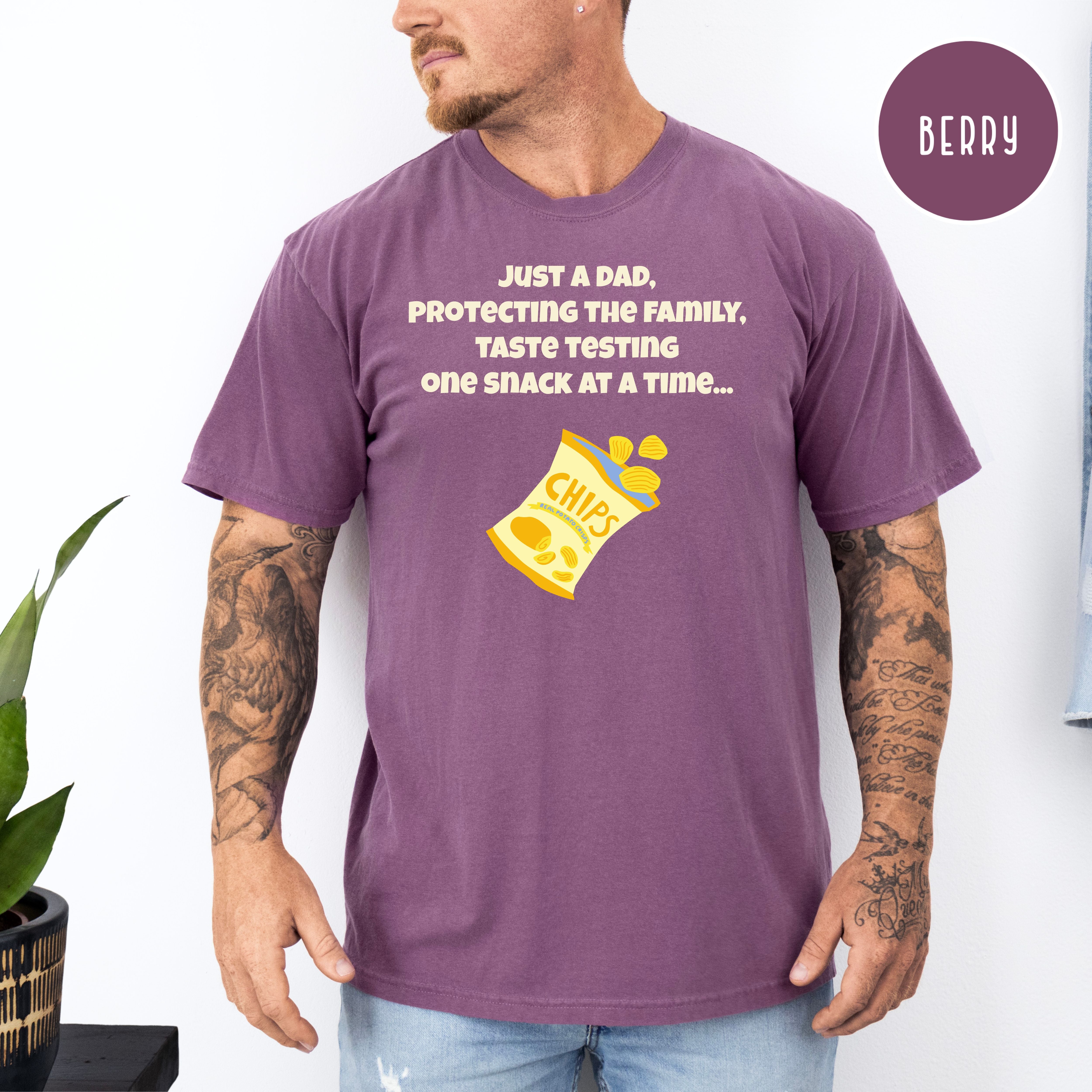 Funny Dad Comfort Colors Gift Shirt, Dad Who Loves Snacks Shirt, Father's Day Gift Shirt, Gift for Dad, Protecting The Family Dad Joke