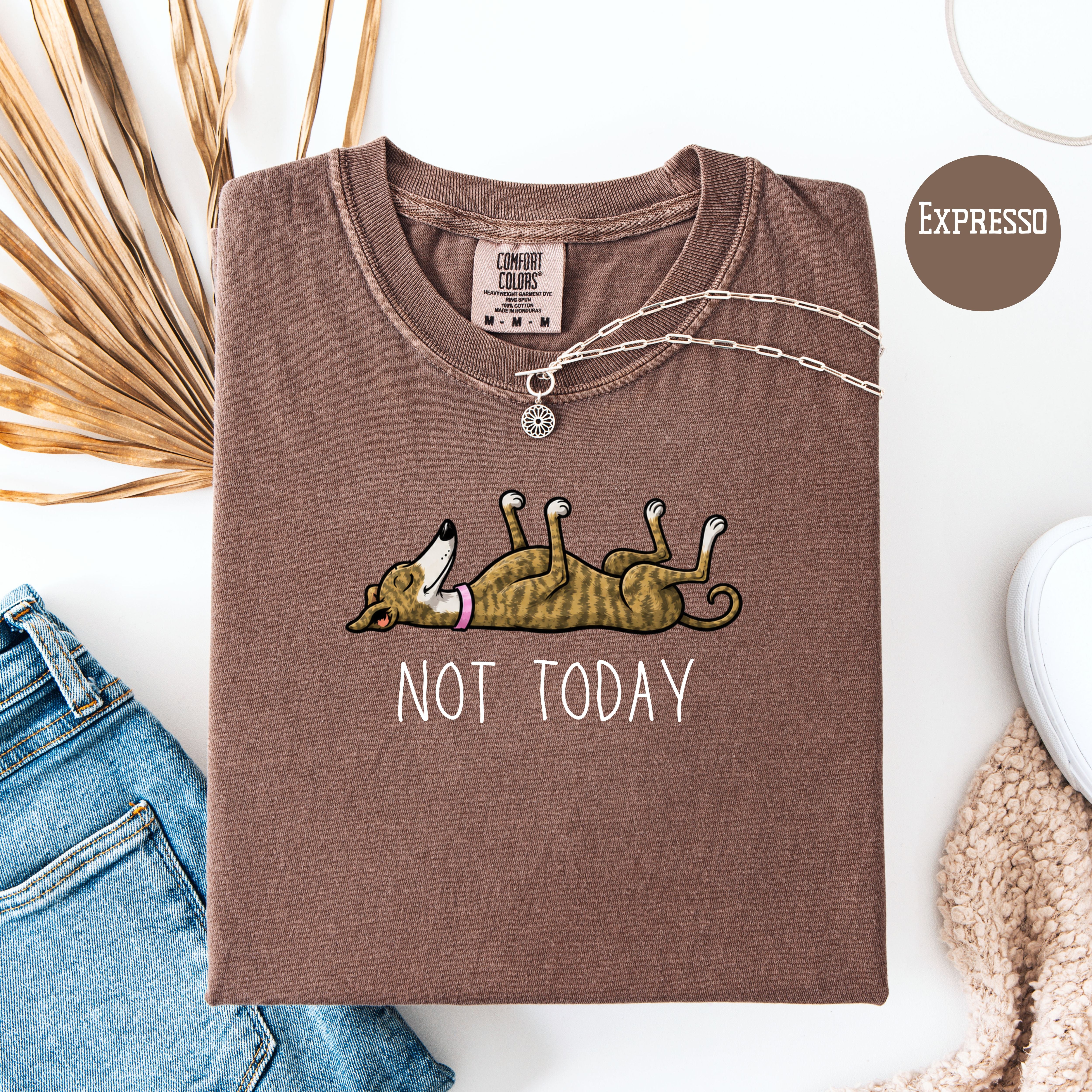 Greyhound Lover Unisex Comfort Colors T-Shirt, Greyhound Mom Shirt, Greyhound Dad Shirt, Funny Not Today Shirt, Animal Lover Shirt