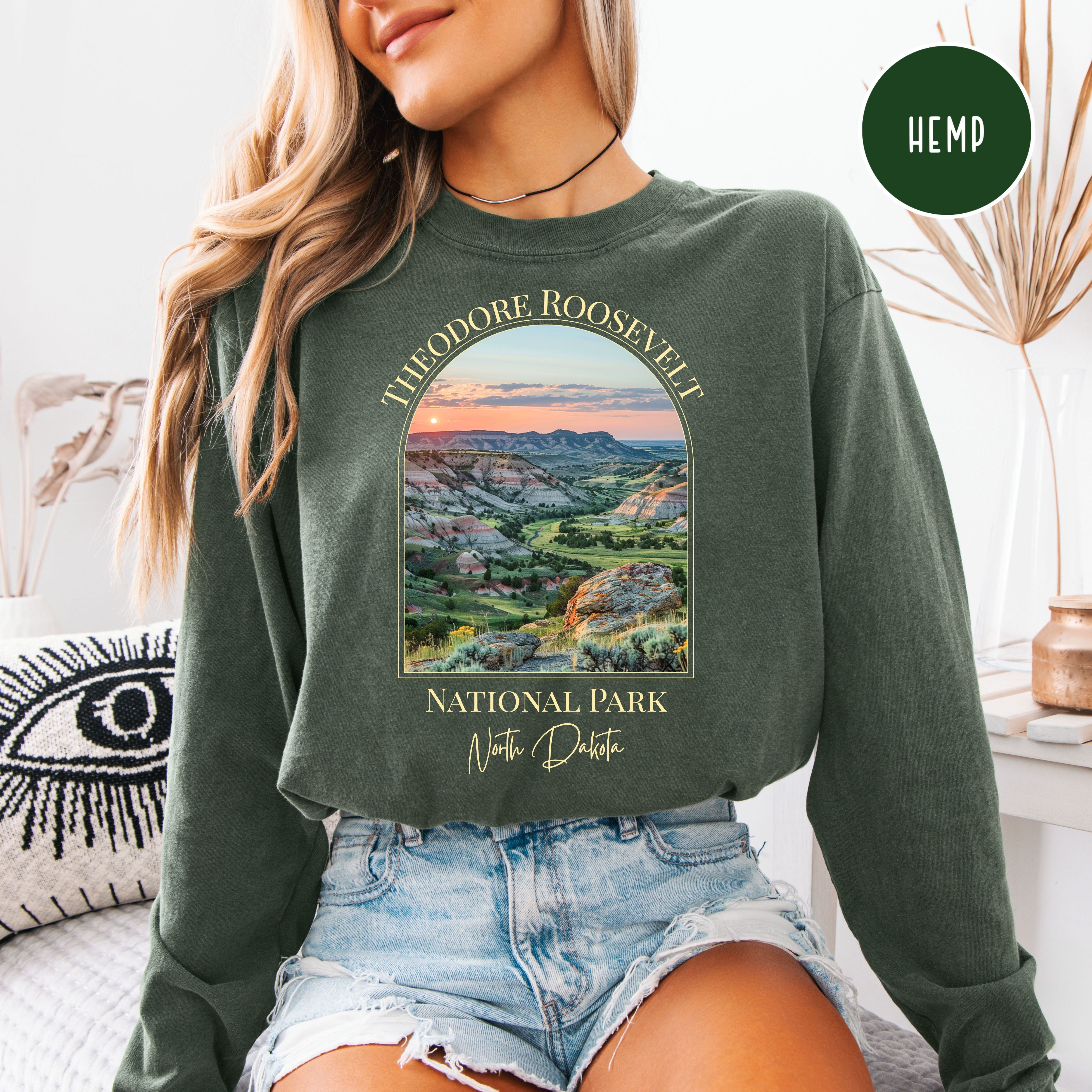 Theodore Roosevelt National Park North Dakota Comfort Colors Long Sleeve Unisex Tee