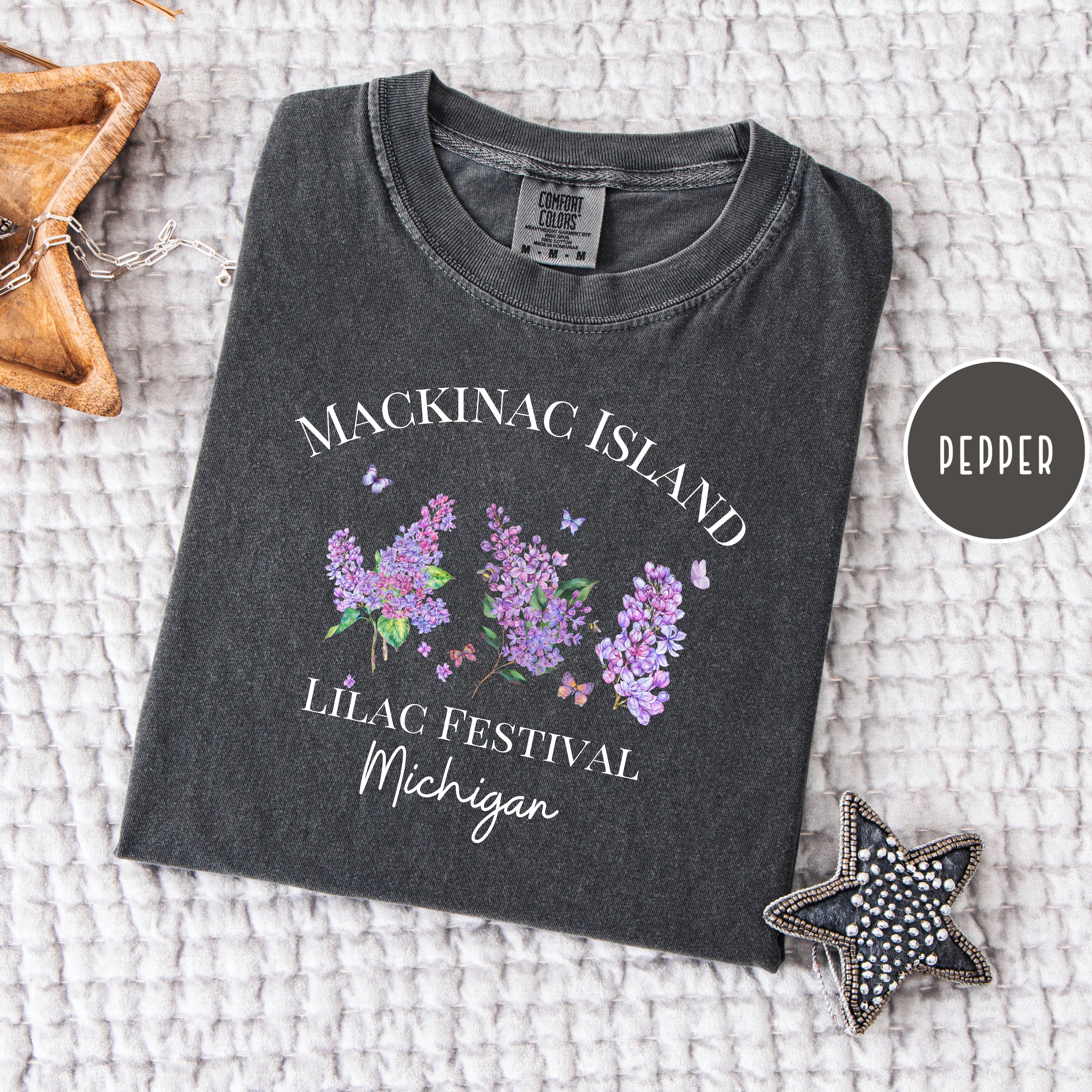 Mackinac Island Michigan Lilac Festival Comfort Colors Tee by CindylBoutiqueShop.com