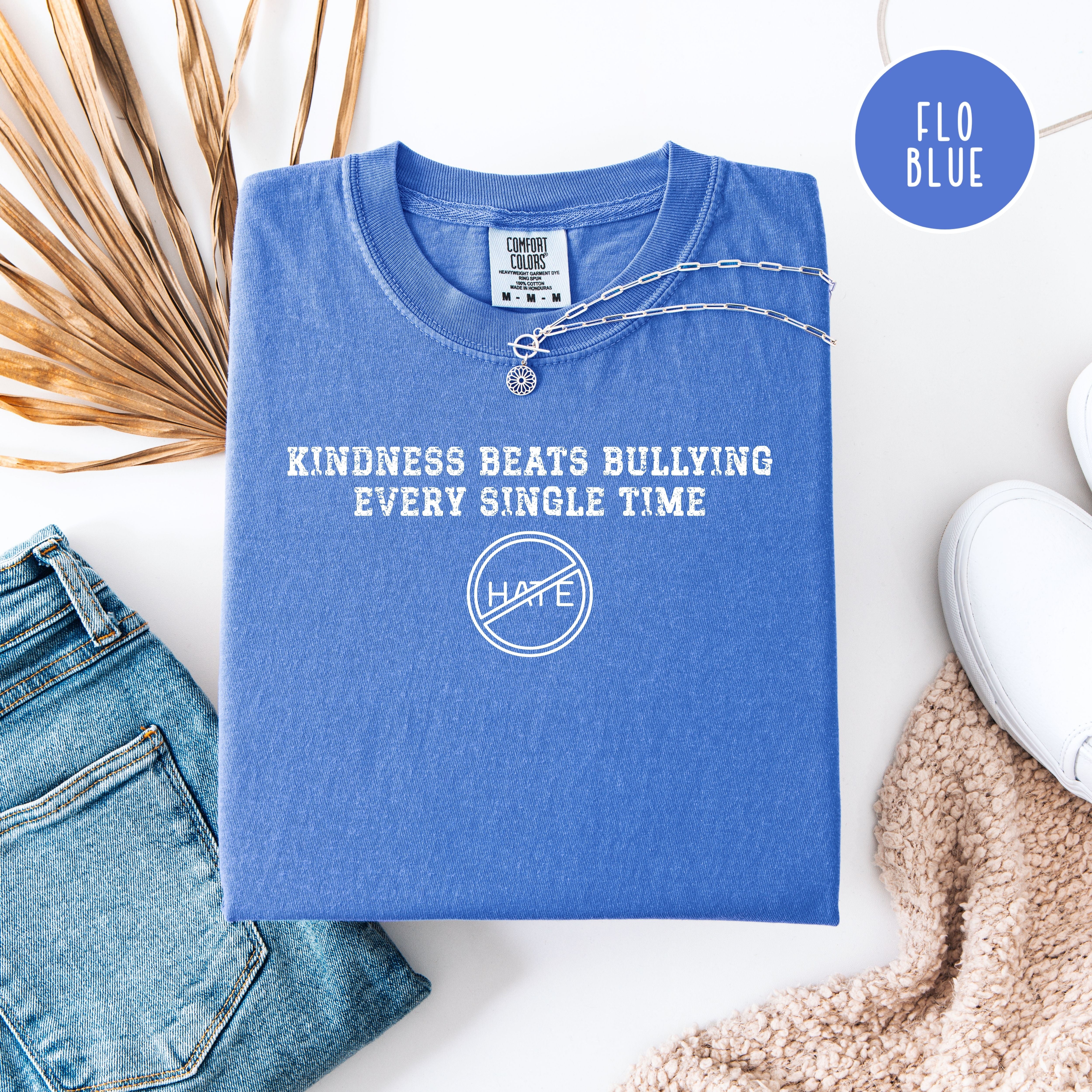 Kindness Unisex Comfort Colors T-Shirt, Anti Bullying Shirt, Anti-Hate Shirt, Kindness Beats Bullying Shirt
