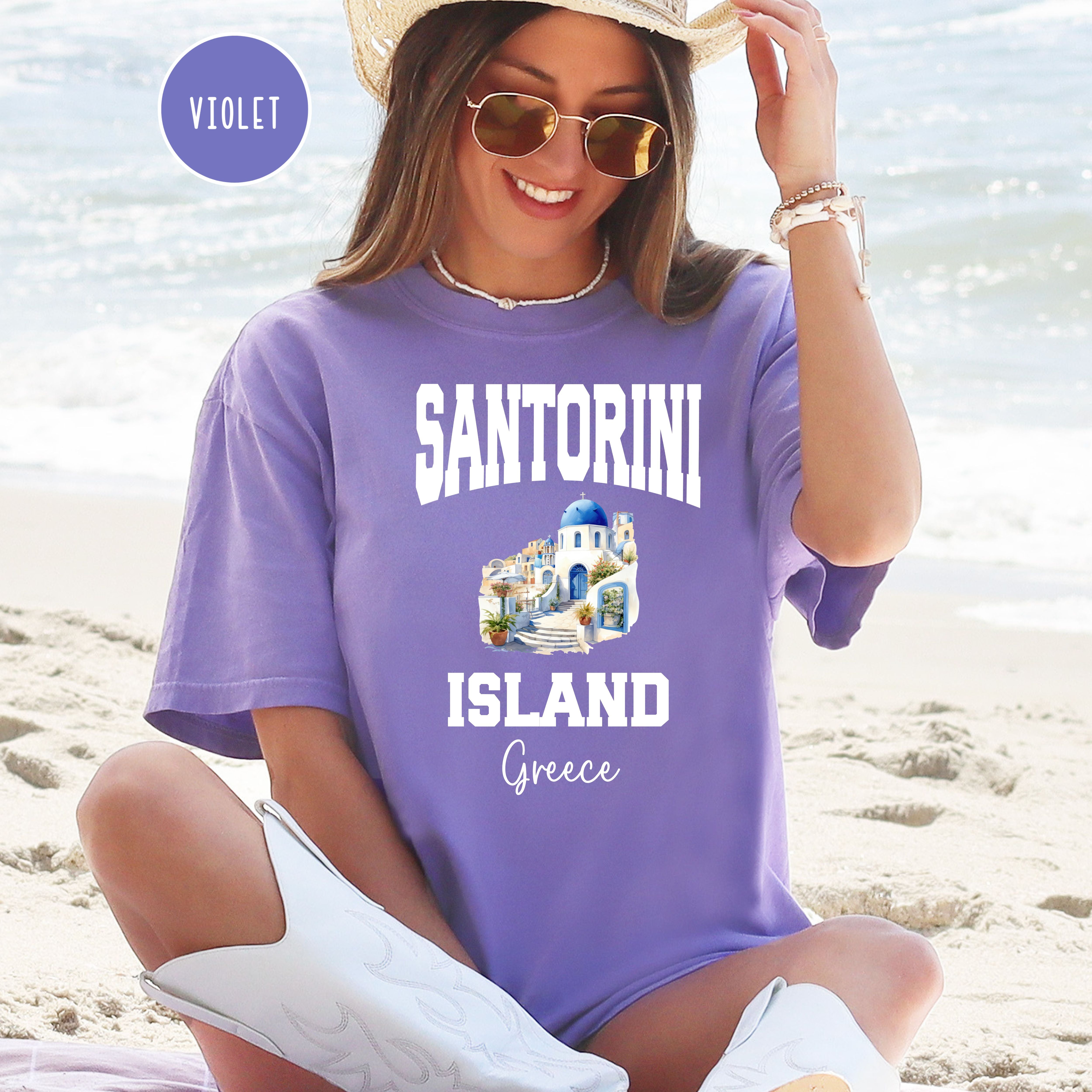 Santorini Island Greece Vacation Gift Comfort Colors® Tee