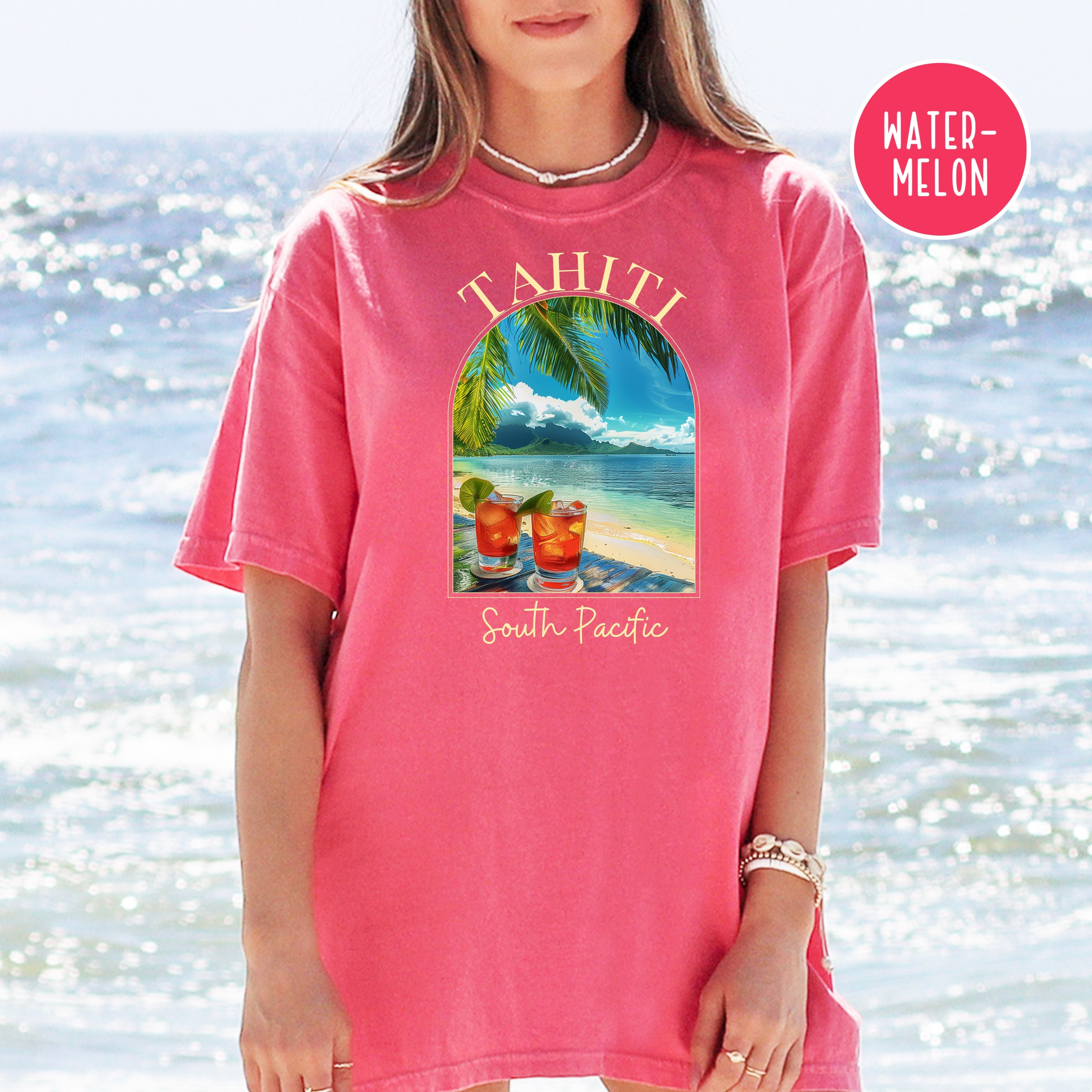 Tahiti South Pacific Drinks on the Beach Vacation Comfort Colors® Tee