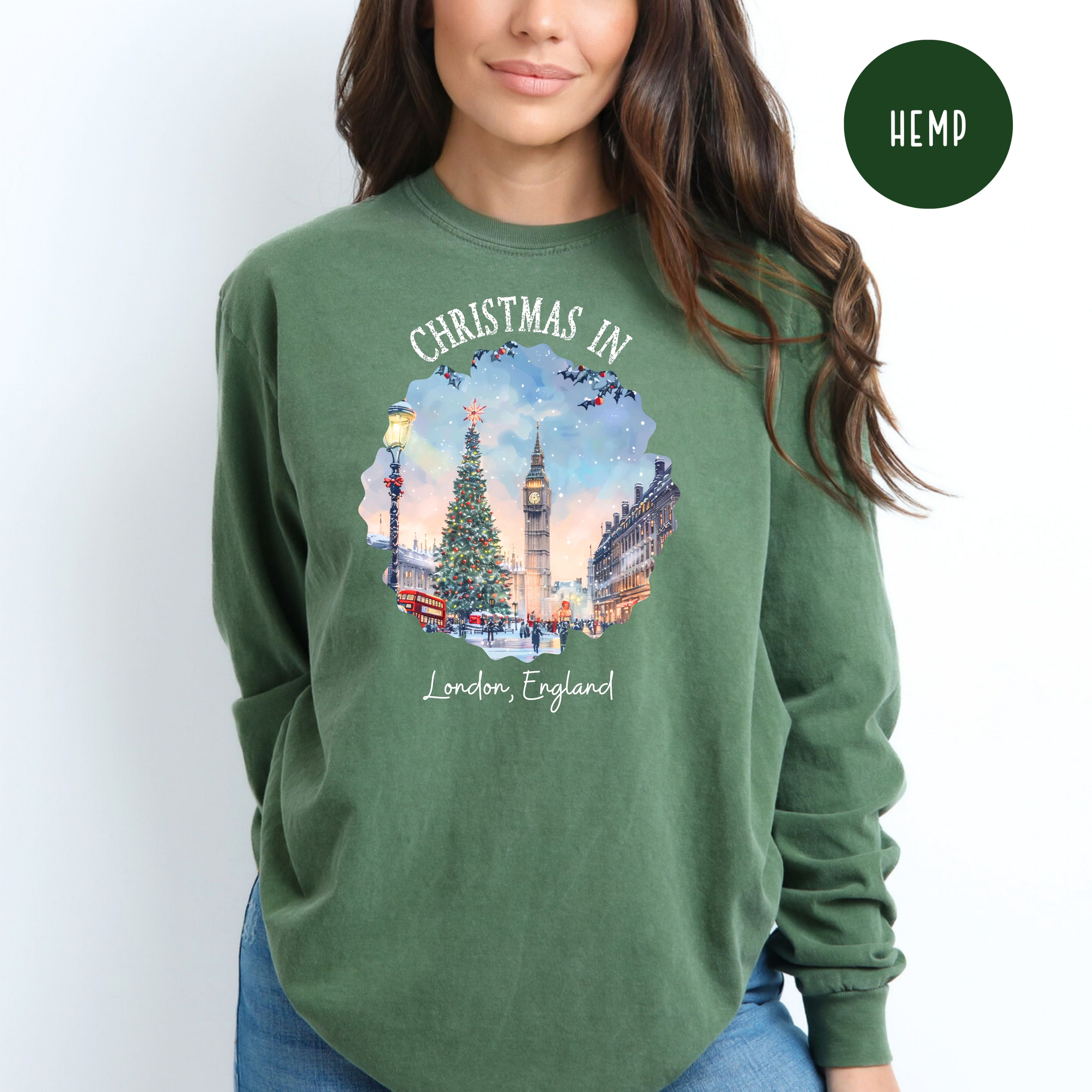 Christmas in London Comfort Colors® Long Sleeve Tee