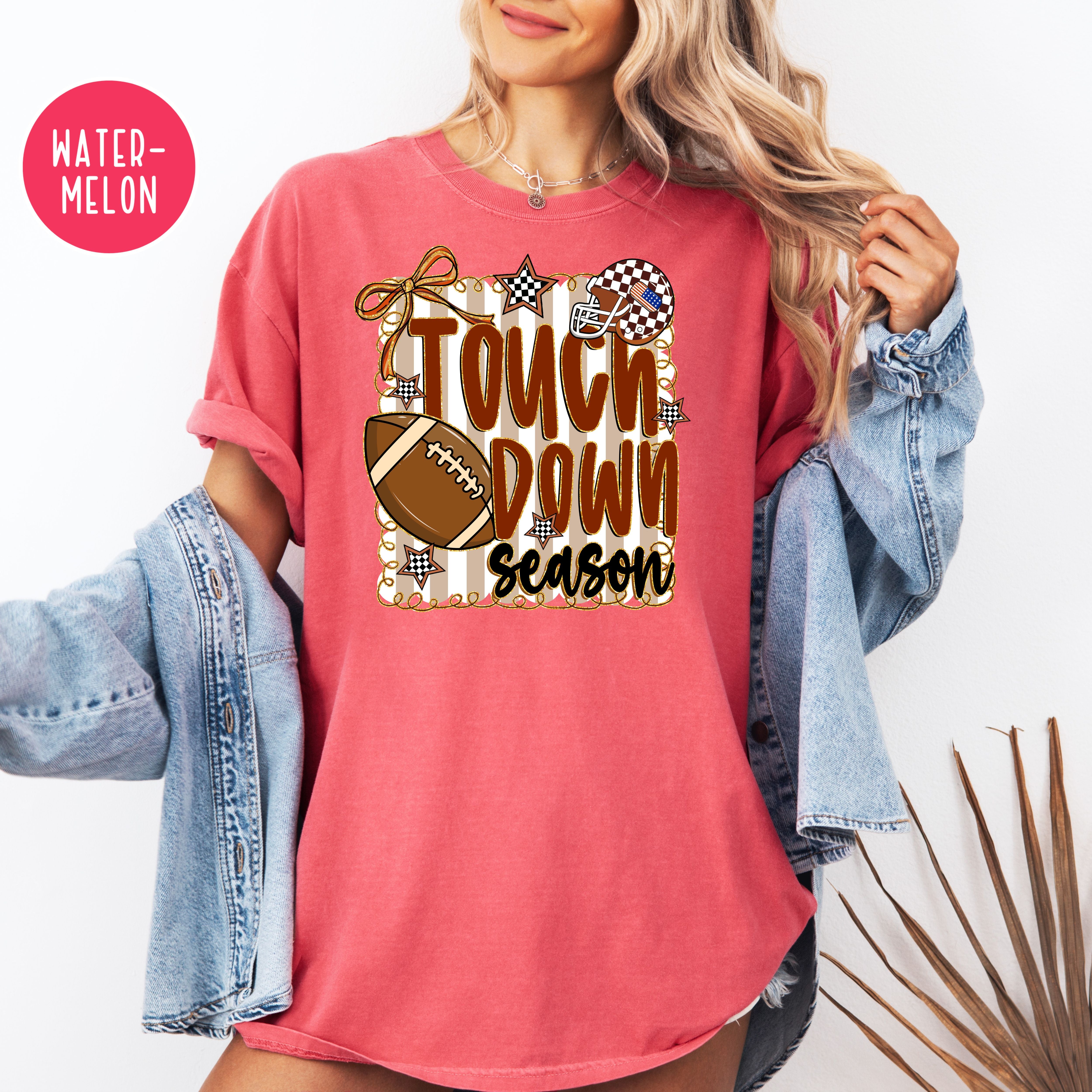 Touch Down Season Comfort Colors Football Game Day Shirt