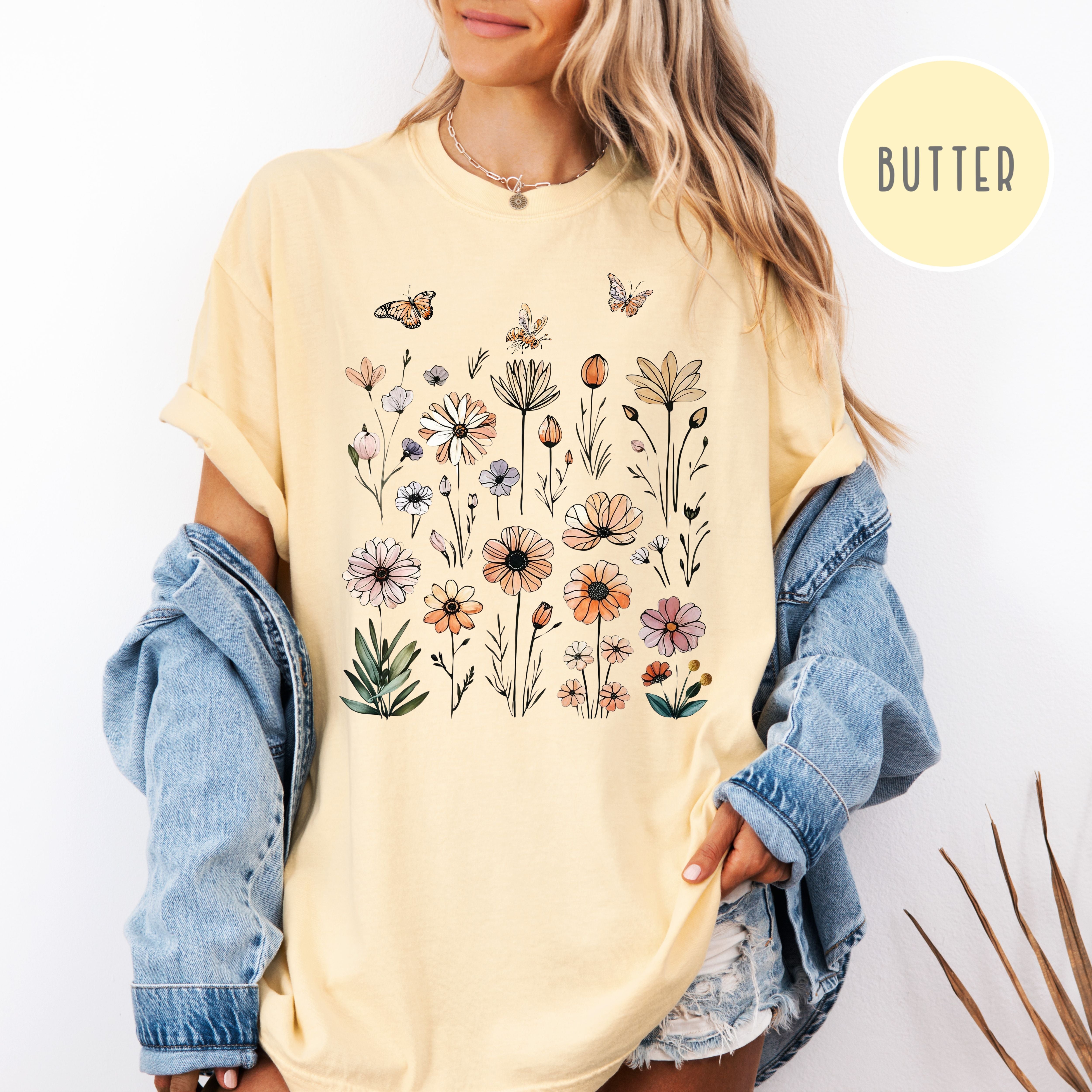 Flower Doodles Comfort Colors Flower Lover Tee