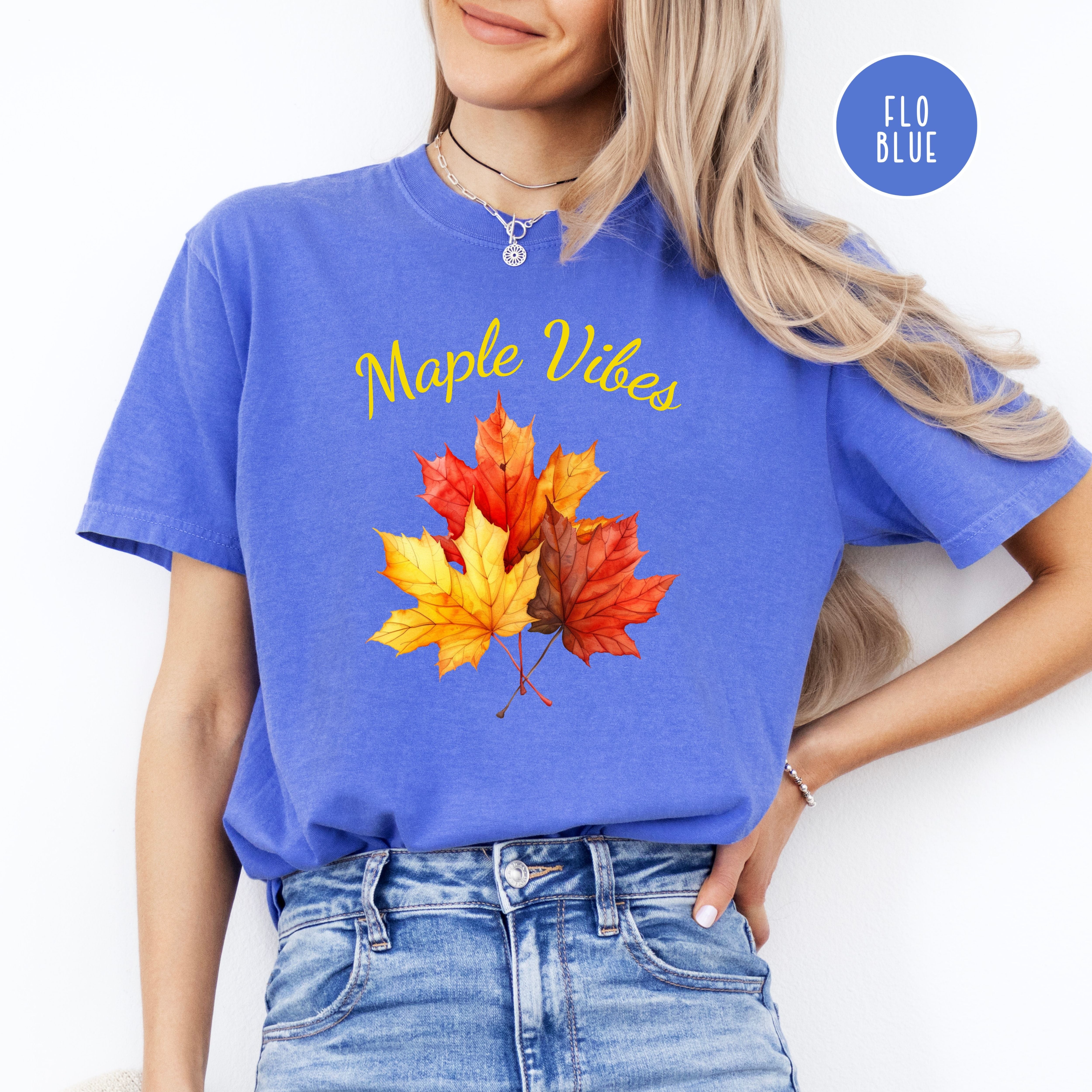 Maple Vibes Fall Leaves Comfort Colors Autumn Gift Shirt