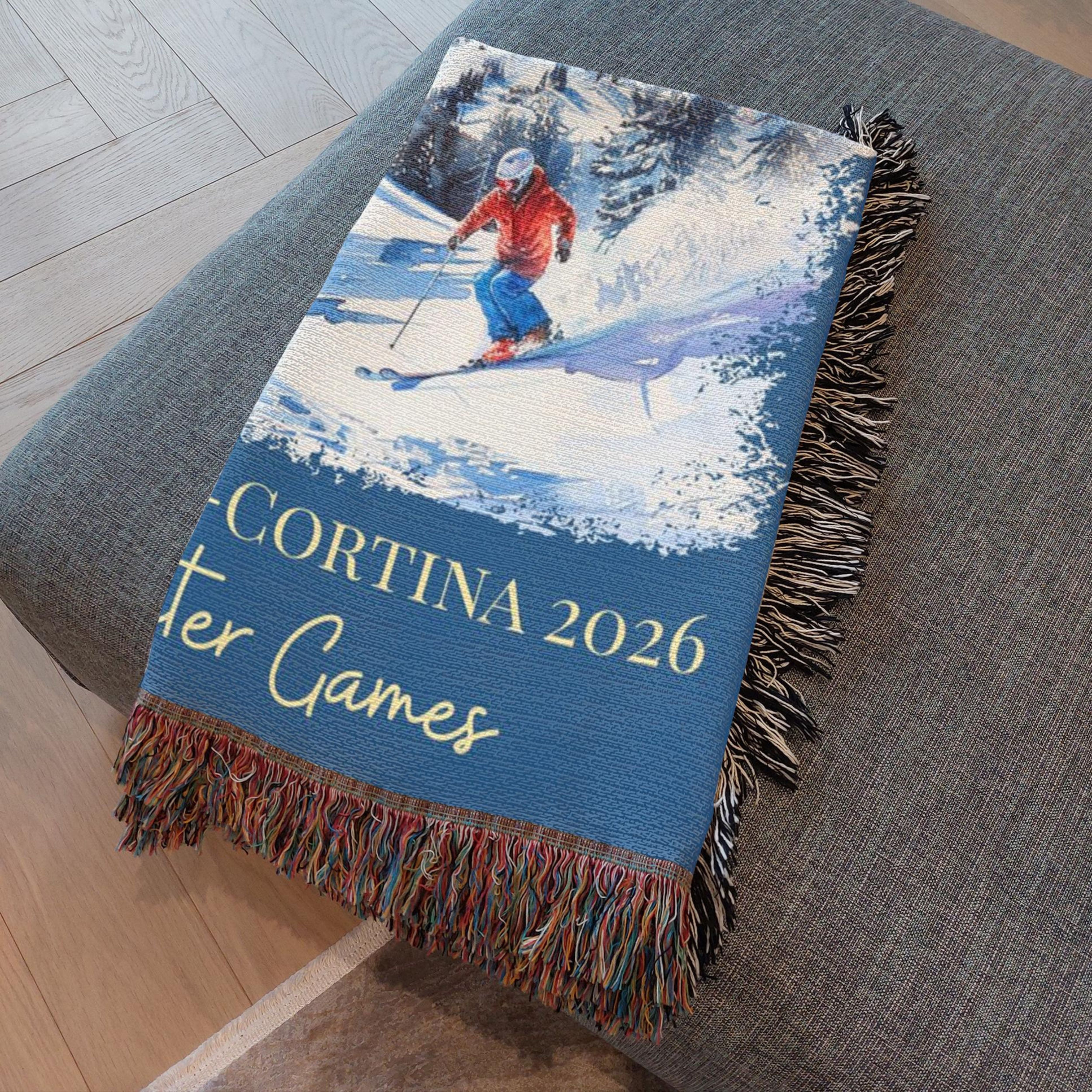 Milano Cortina Italy 2026 Winter Games Woven Throw Blanket