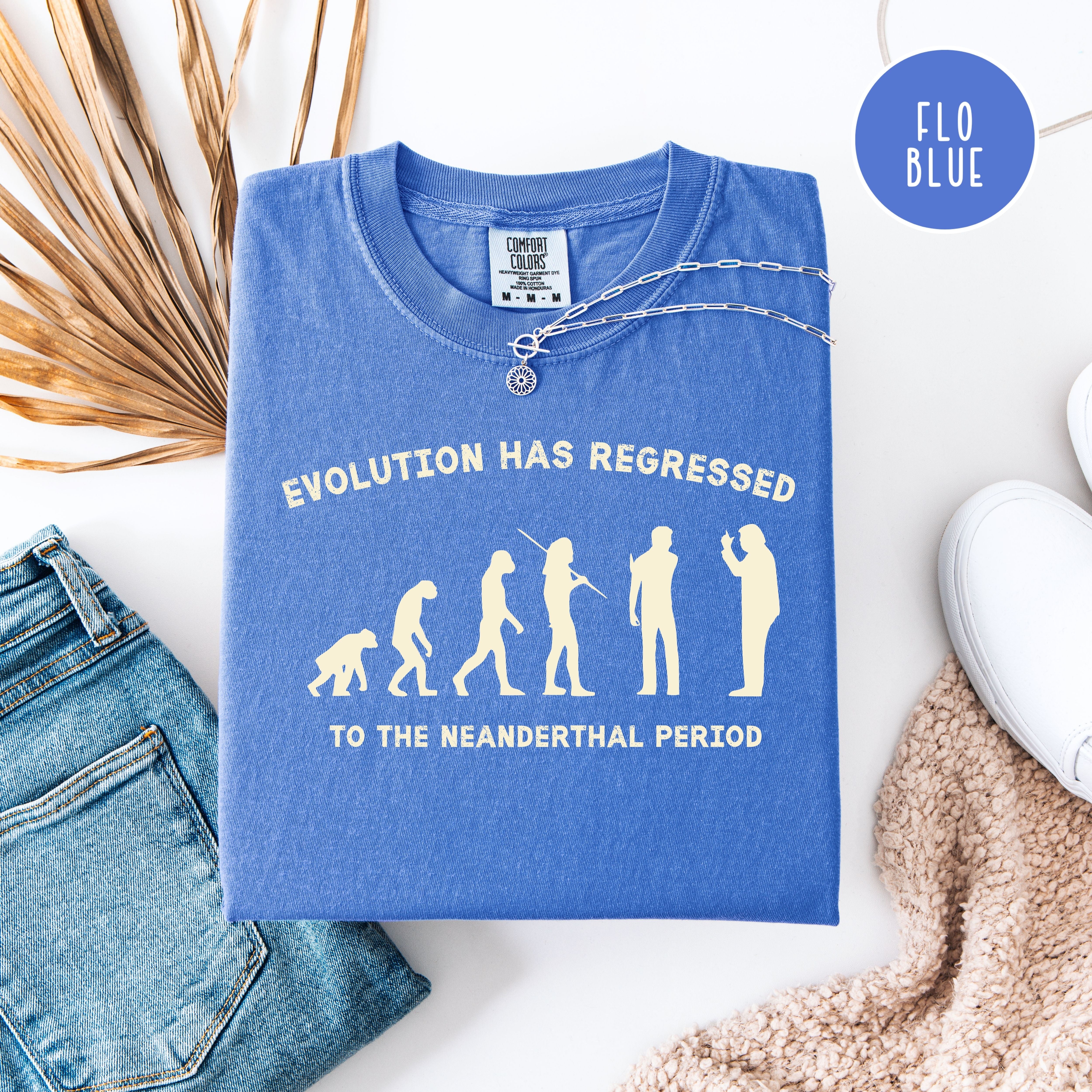 Evolution Regressed To Neanderthal Period Comfort Colors Anti Trump Tee